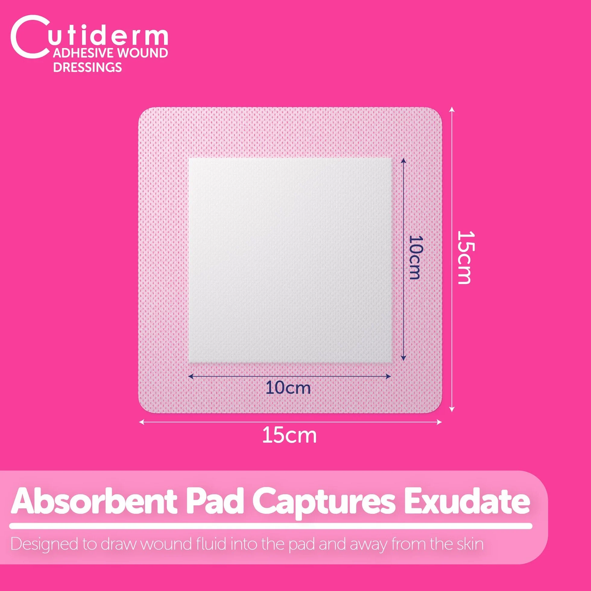 Cutiderm Apósito adhesivo estéril 15cm x 15cm caja 25
