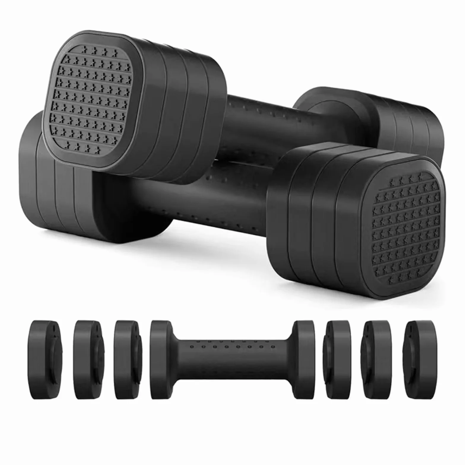 Juego de mancuernas – Pesas versátiles para entrenamiento de fuerza, equipo de gimnasio en casa | Juego de 2 mancuernas ajustables con mango antideslizante, 2 libras, 3 libras, 4 libras, 5 libras