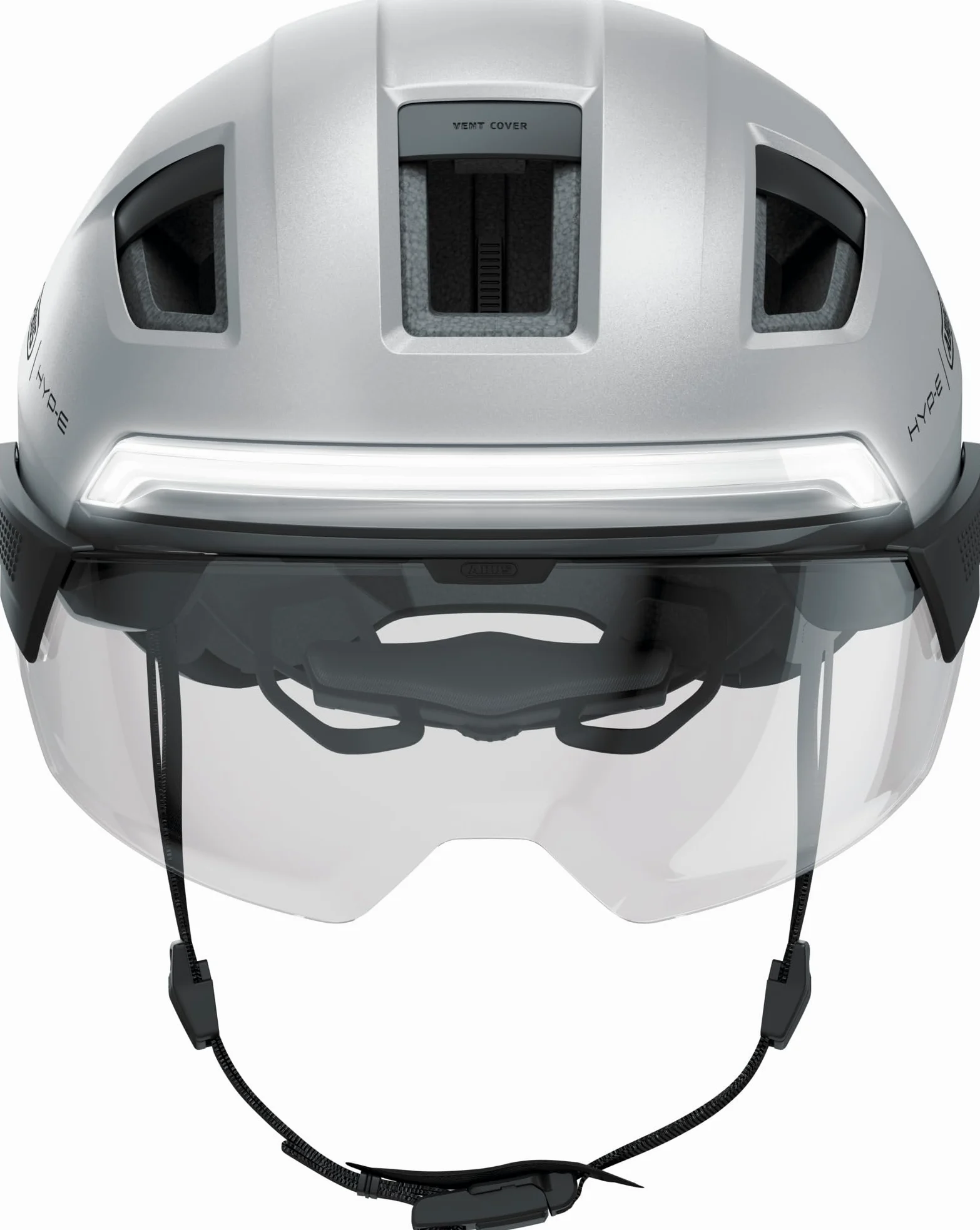 ABUS HYP-E B.Lace Bike Helmet - with Front, Rear and Indicator Light as Well as Wireless Brake Light Activation - with Visor and Earmuffs - for Bike, e-Bike and S-Pedelec - Size S, Grey