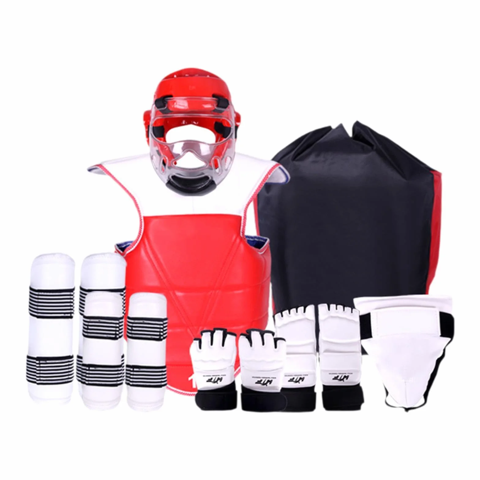 KESOTO 8pcs Taekwondo Splitting Gear Set Boxing Headgear Body Arm Protector