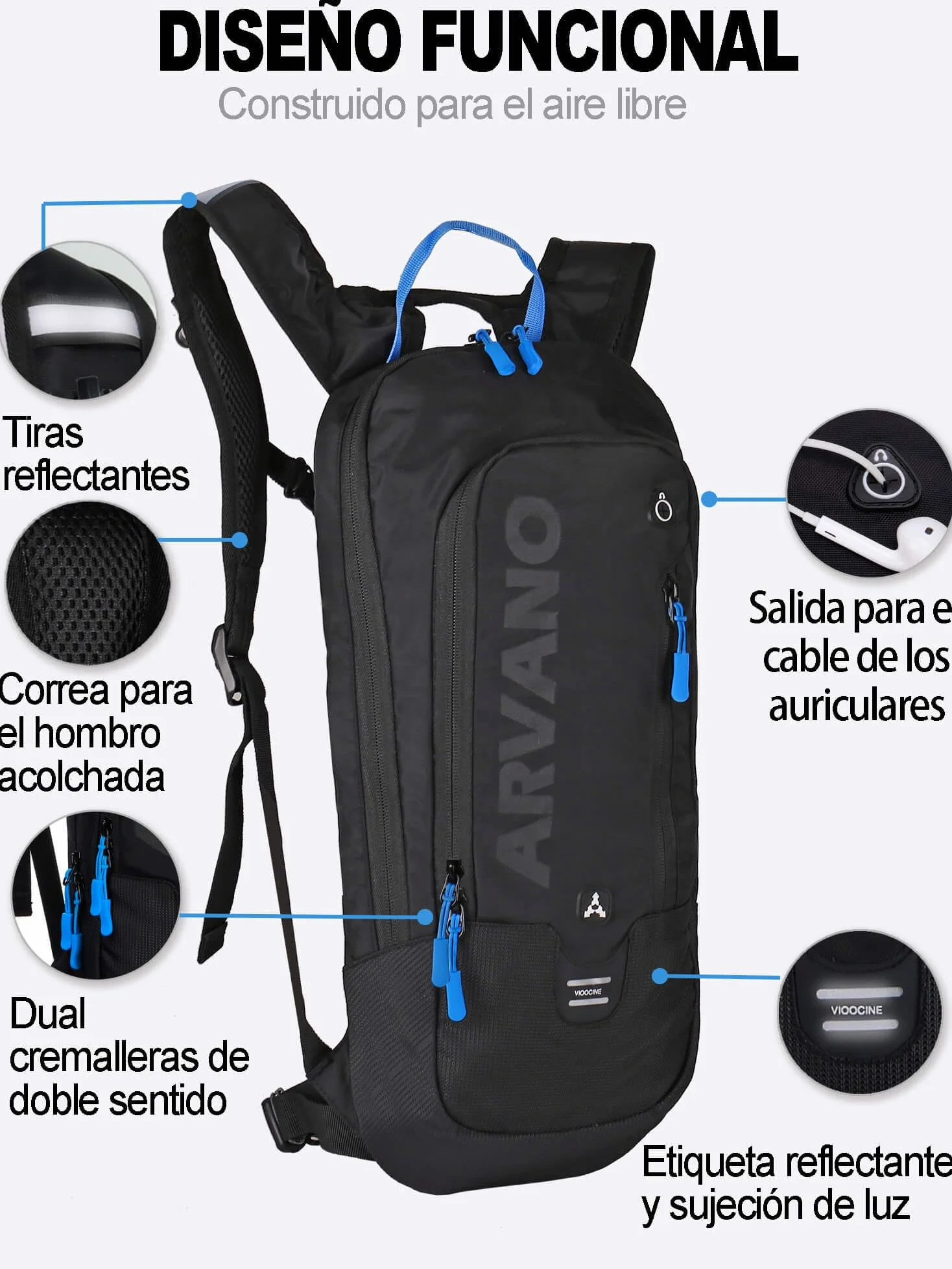 6L Mini Mochila Bicicleta Montaña Impermeable, Mochila Hidratación MTB con 2L Bolsa de Agua para Ciclismo Bici Running Trail Esquí Mochila Ligero Deportes