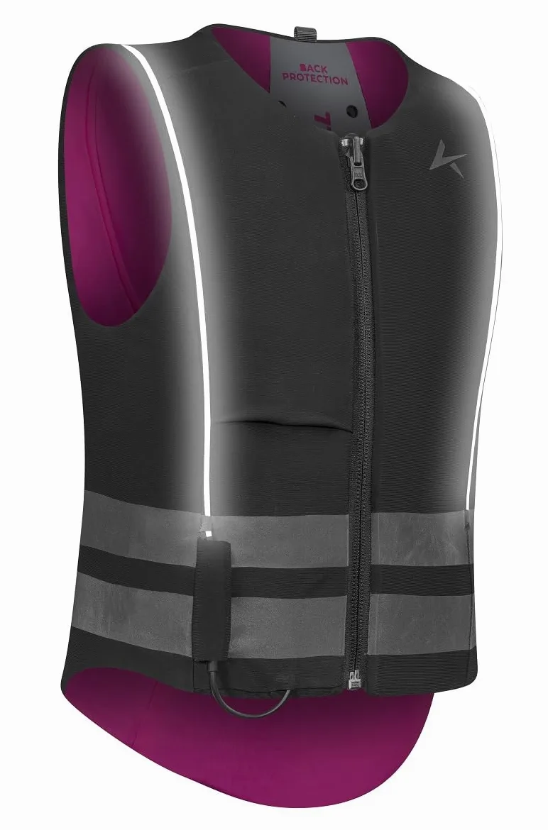 Komperdell - Chaleco protector Ballistic High Visibility Junior para equitación - Color: rosa/negro - Tallas: 116-152