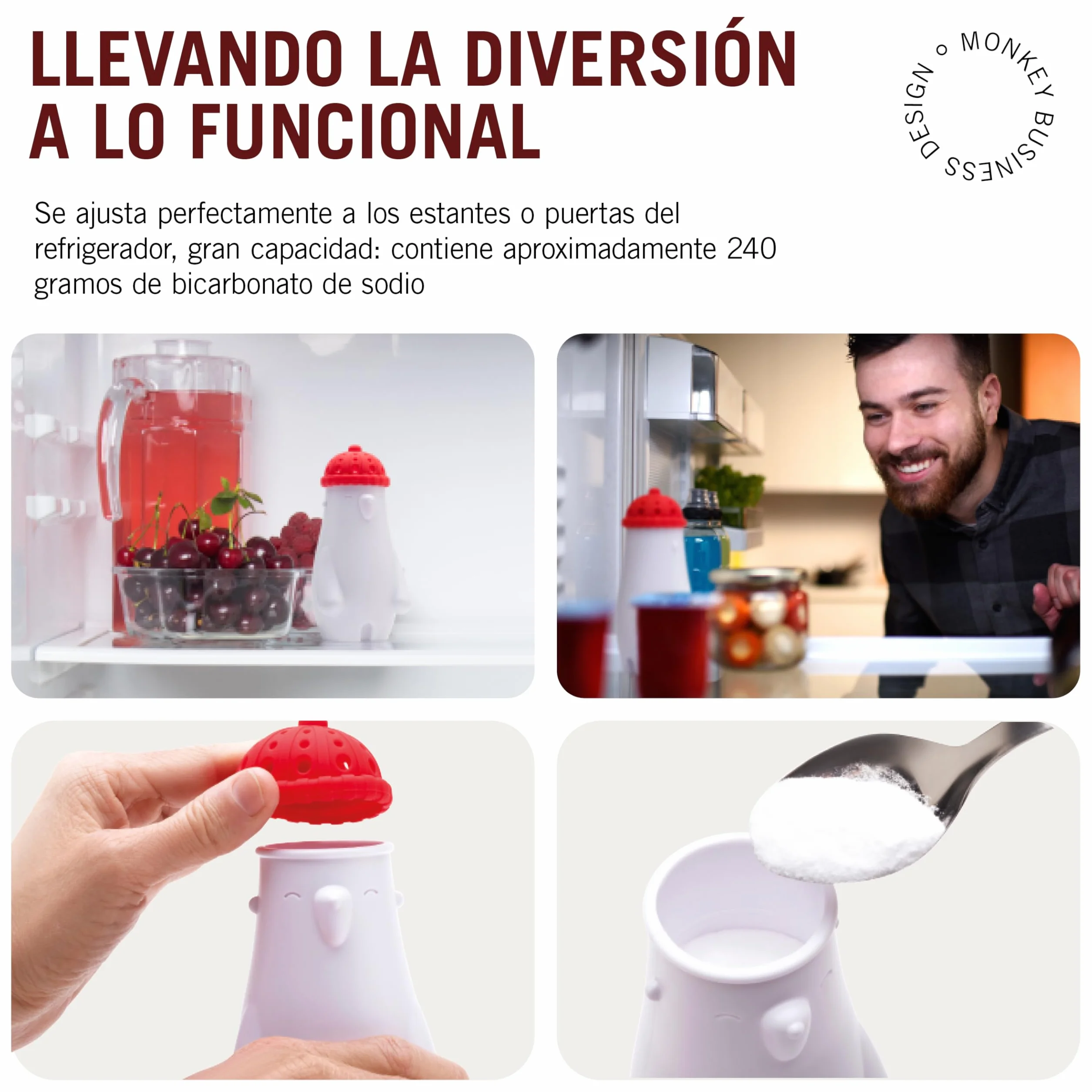 Monkey Business Fill Phil Desodorante para nevera con bicarbonato de sodio