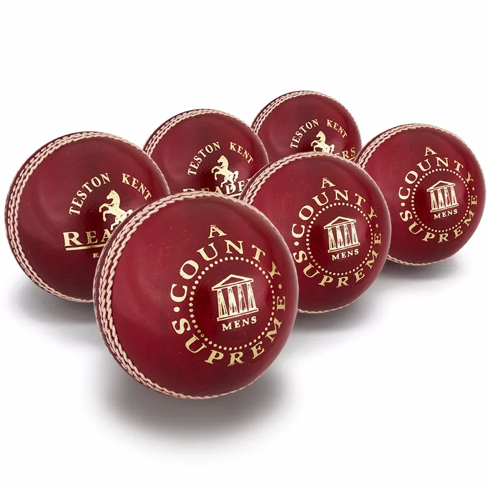 Readers County Supreme - Pelota de críquet de 5.5 onzas, Color Rojo, para Hombre (Caja de 6)