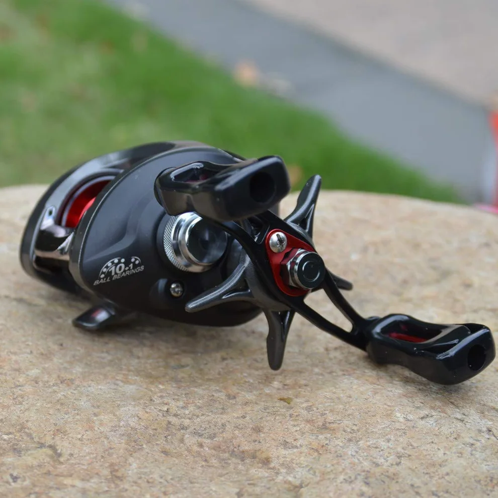 Diwa Baitcasting Carretes de Pesca Carretes de Agua Salada de Agua Dulce Spincasting Carretes de Fibra de Carbono Arrastre 18 LBS 12 + 1 Rodamientos de Bolas de Acero Inoxidable Blindados Carrete