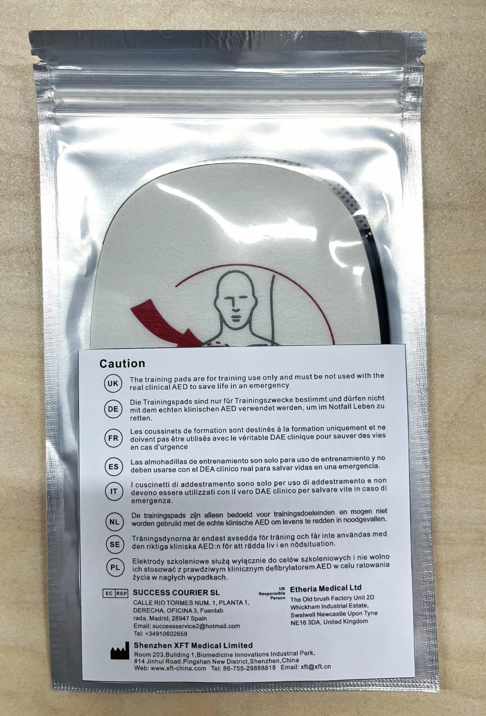 AED Training Pads Replacement Adult Child for AED Trainer XFT-D0009 XFT-120C+ Zoll 1x Almohadilla para Adultos