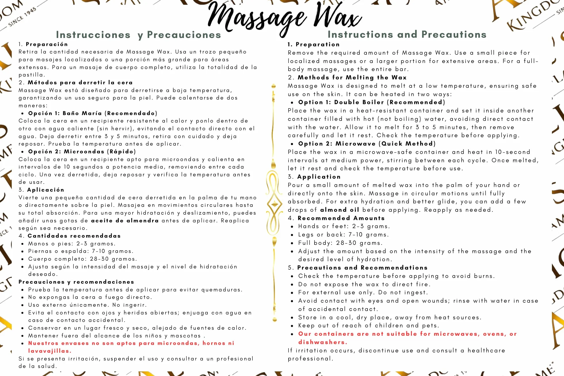 Alice's Kingdom Massage Wax Candle Coconut & Citrus Vanilla Passion Fruit Deep Seduction 40g + 5ml Aceite de Almendra