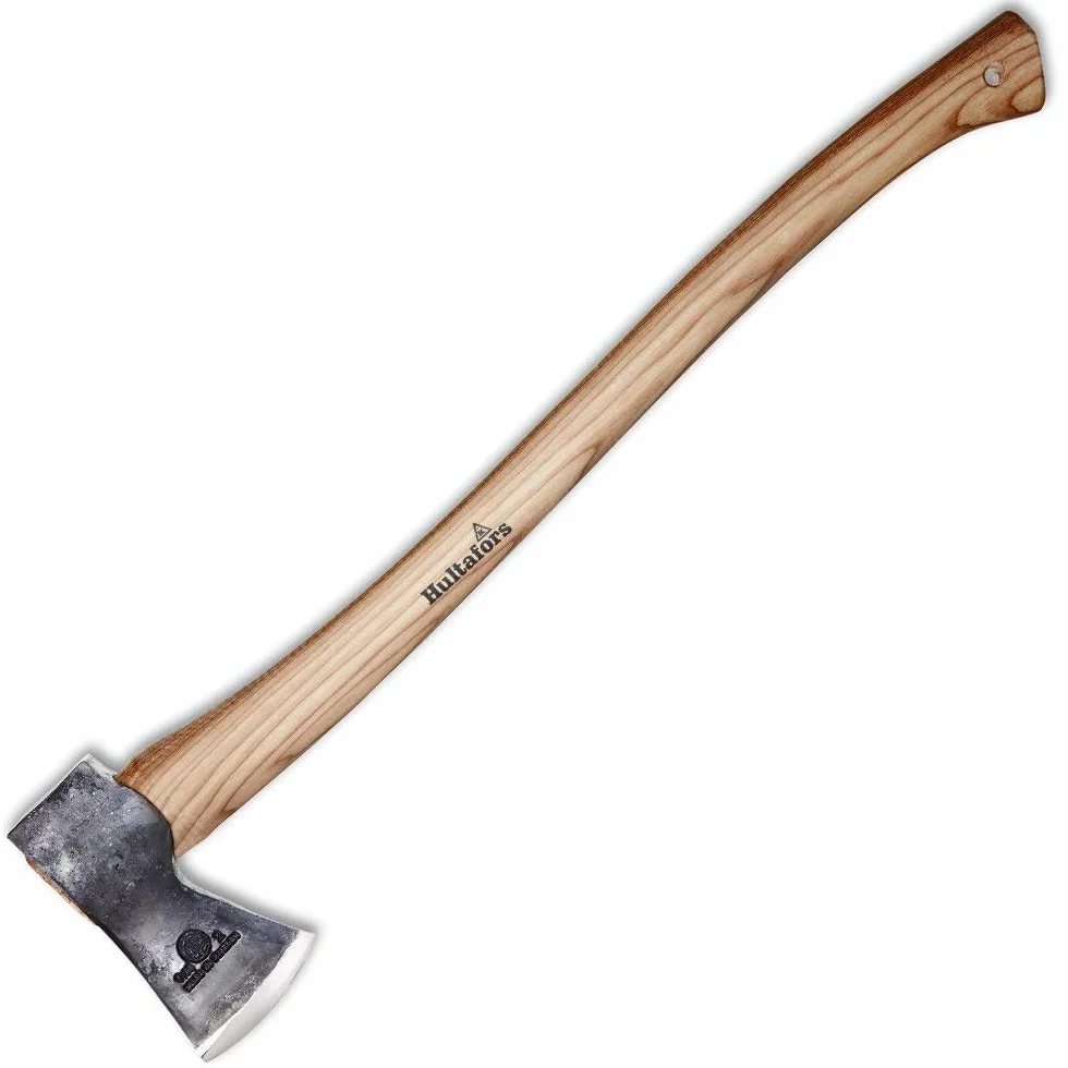 Hacha de leñador forjada a Mano QVARFOT 650 mm I Hultafors I Forjada en Suecia I 1260g Hacha Premium con Mango de Madera de Nogal I Afilado escandinavo I Incluye Protector de Hoja de Cuero I 841720