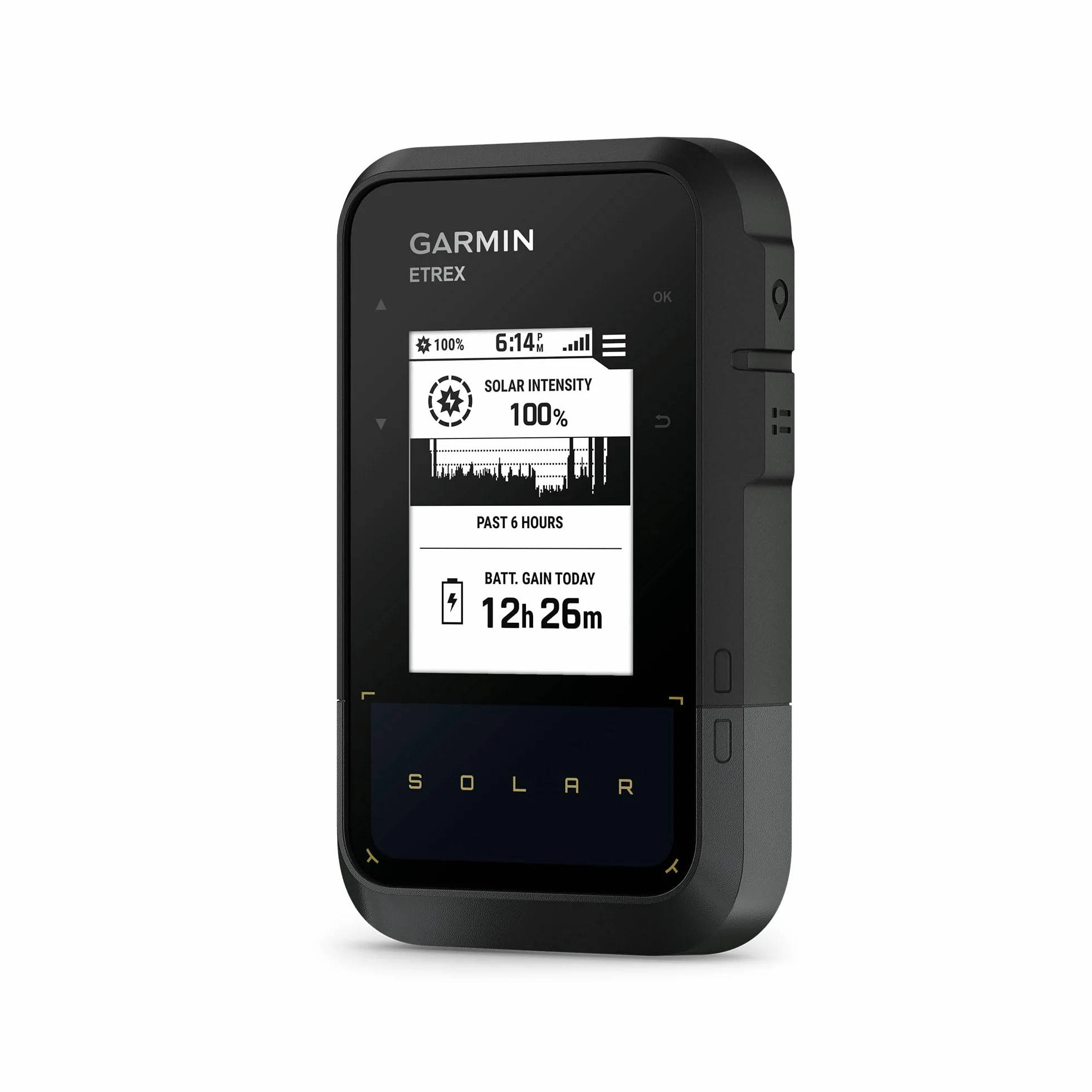 Garmin eTrex Solar, GPS de Mano con Carga Solar, Pantalla 2,2'', Diseño Robusto, Brujula Digital, GPS Multibanda y duración ilimitada de la batería