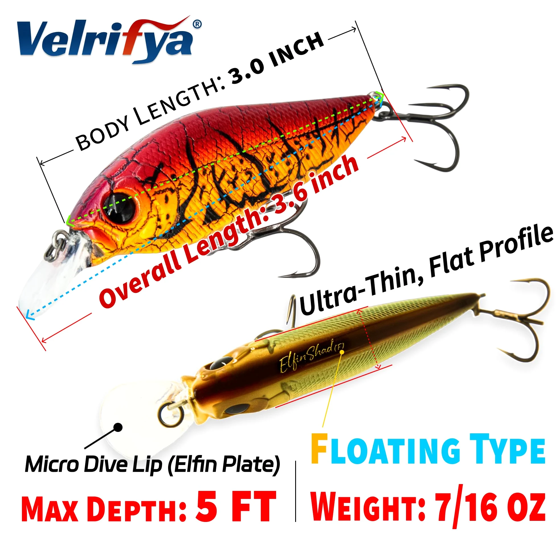Crankbaits/Jerkbait híbridos para pesca de lubina, buceo poco profundo, para lucio, lucio, agua fría para pesca de invierno y primavera, para agua dulce y salada