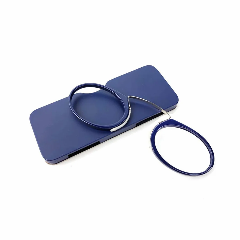 Gafas de lectura unisex antideslizantes compactas clip nariz Azul +2.0