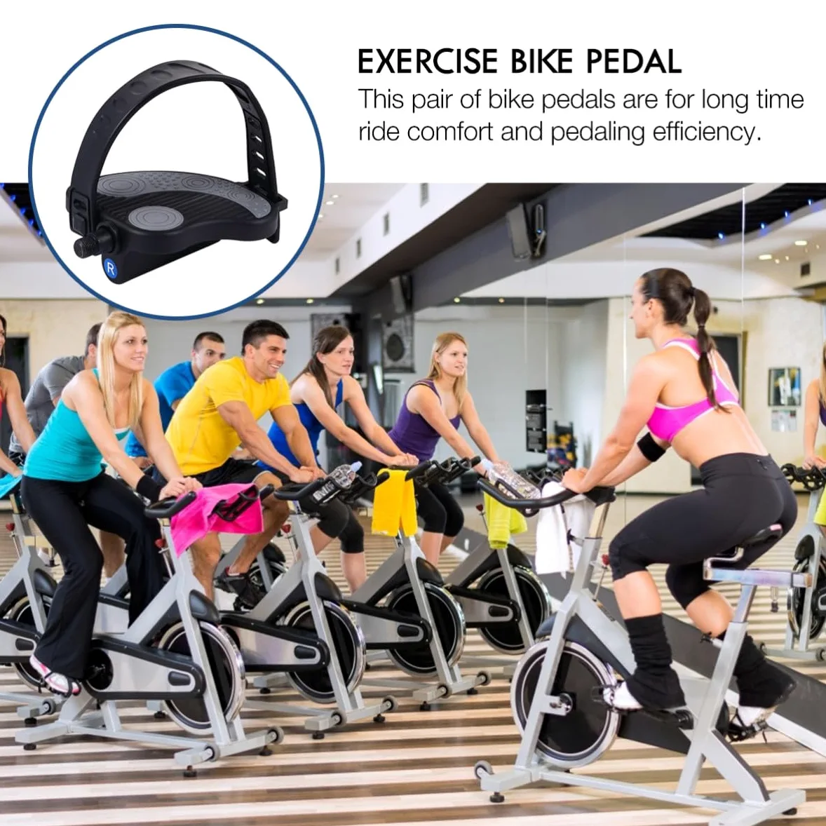 Cabilock Pedales Bicicleta Estatica Antideslizantes con Correa y Plataforma de Plástico para Mayor Comodidad en Entrenamientos Prolongados Varios Estilos