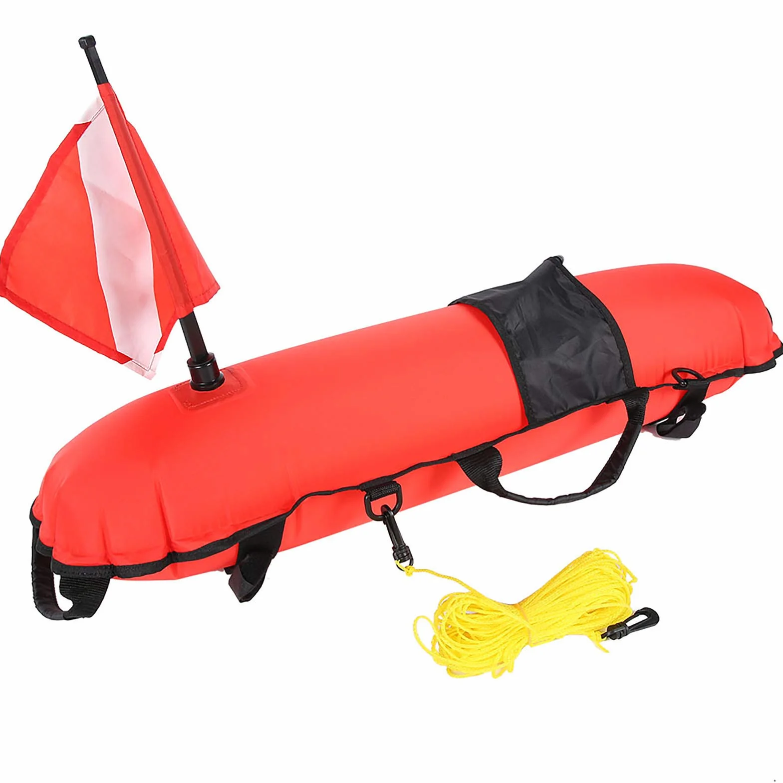 Bandera de Buceo, Bandera de Buceo Flotador de Buceo Inflación Torpedo Boyo Signal Float Ball & Flag Float Float Torpedo Float para Buceo, Snorkel y Natación