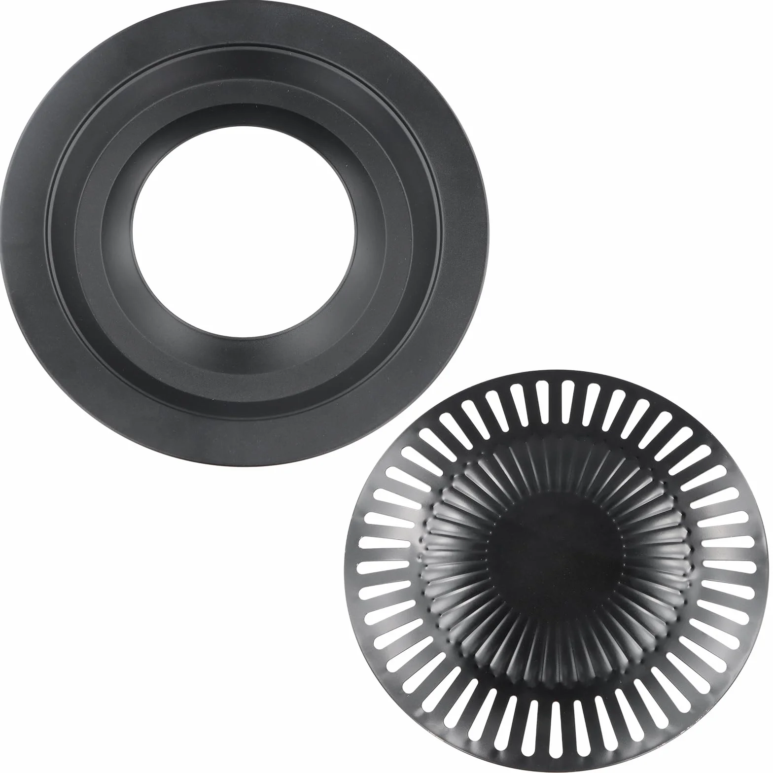 Parrilla para Hornillo Camping de Gas Portátil, Diámetro de 32 cm, Negro Placa de Barbacoacon Revestimiento Antiadherente Ranuras Guía