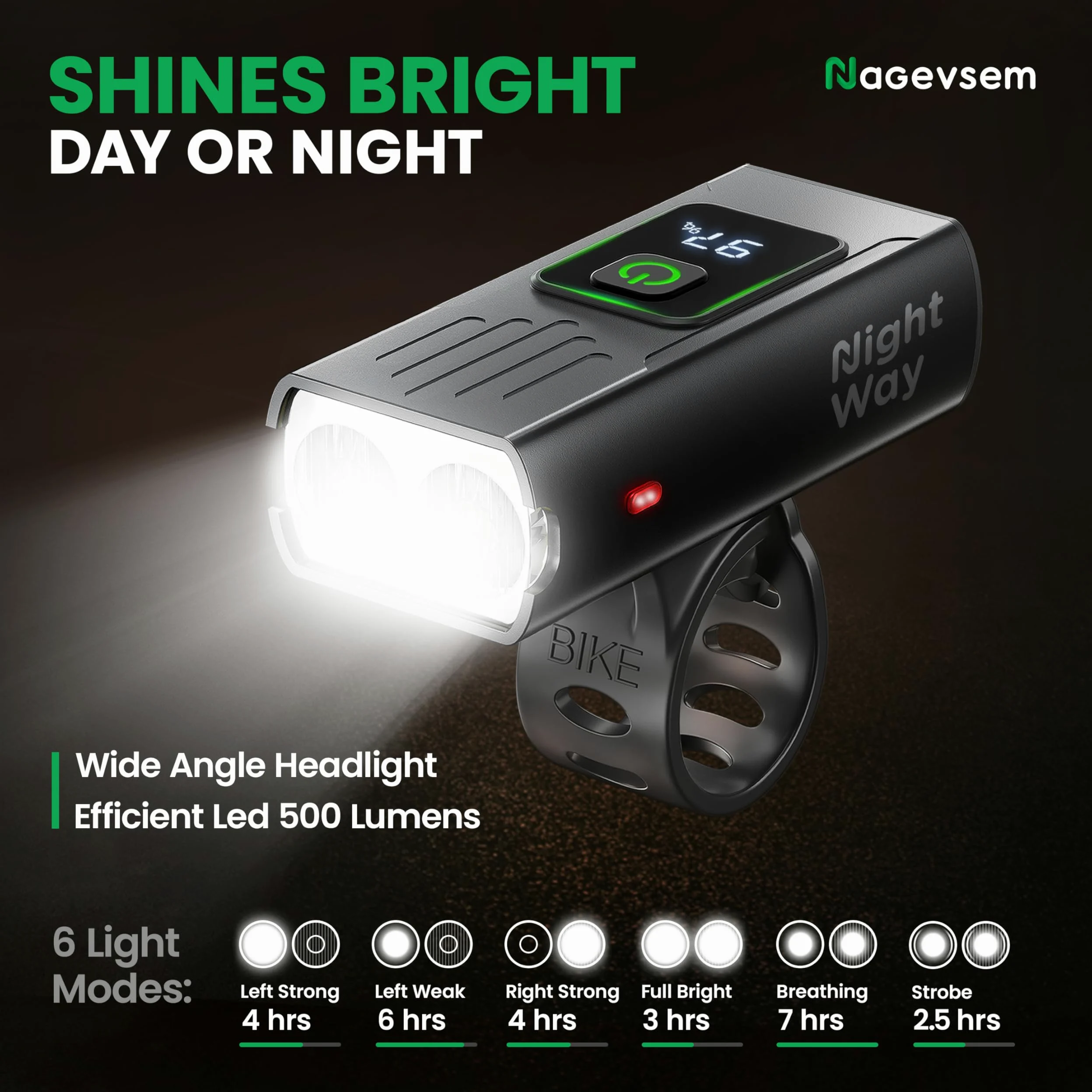 Juego de 2 luces LED para bicicleta, faros delanteros y traseros recargables USB-C superbrillantes, luz de bicicleta para montar por la noche en la montaña, 6 + 4 modos, regalo impermeable