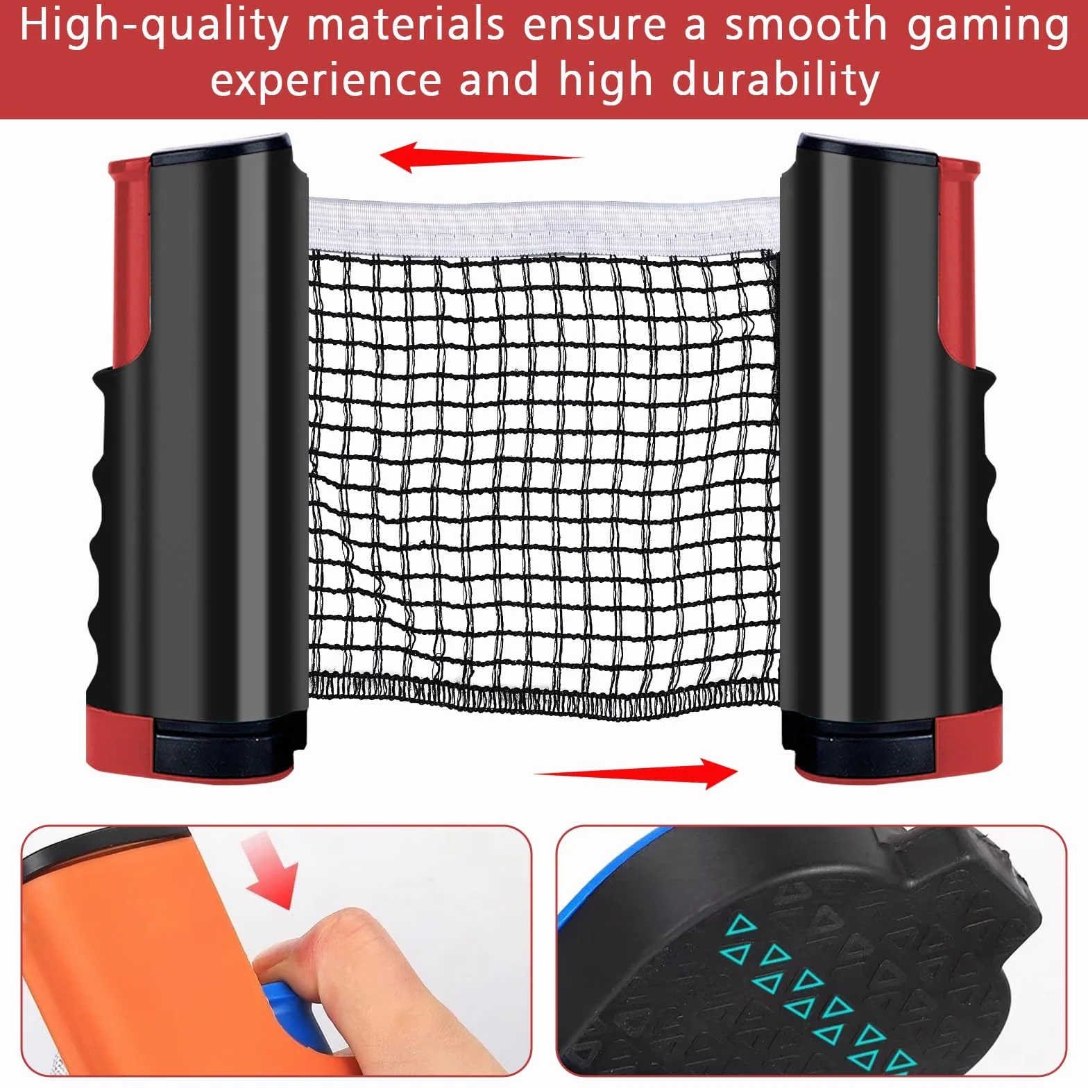 Juego de Raquetas de Ping Pong Plegables Profesional - 2 Raquetas, 6 Pelotas con Caja y Bolsa de Almacenamiento para Deportes de Interior y Exterior