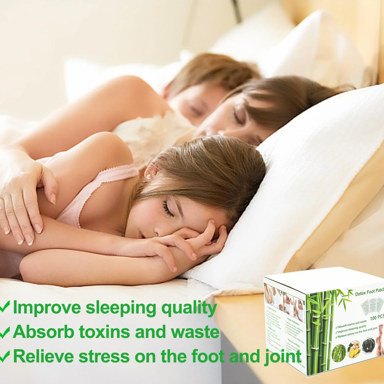 Parches Detox para Pies Natural 100 PCS - Desintoxicantes Limpieza Profunda