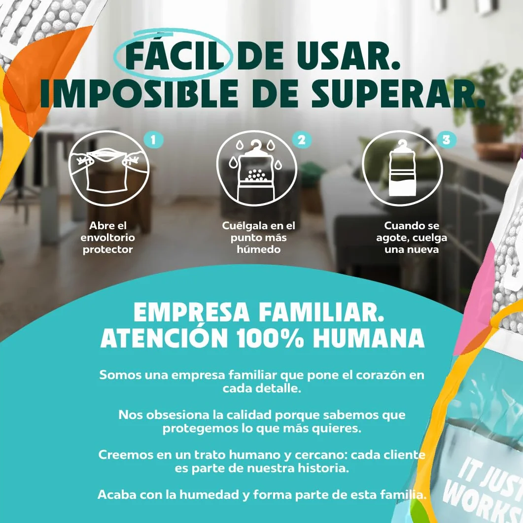 Pack x 5 Bolsas Antihumedad Deshumidificador Colgante para Armarios Garaje Trasteros Autocaravanas