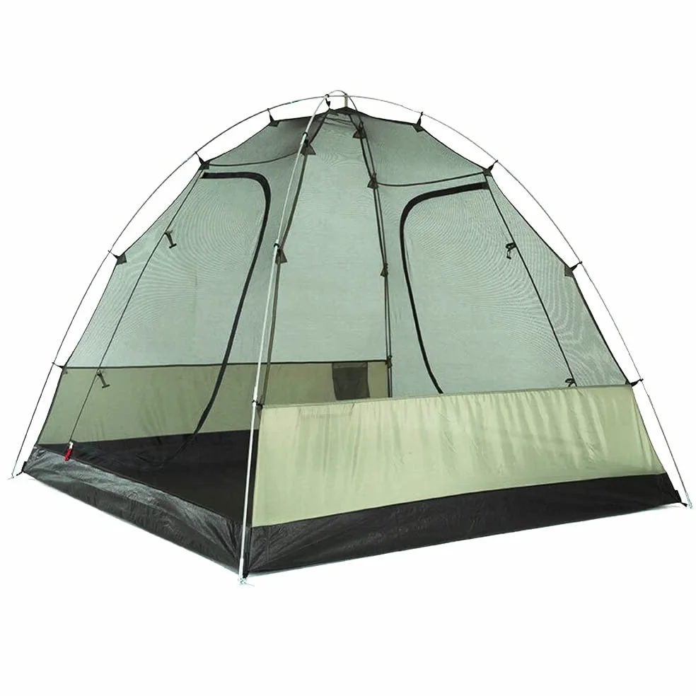 Oztrail Tasman 4V Plus Dome Tent Camping Outdoor 4 Person Shelter (Standard) | Material: Polyester | Camping & Hiking | Front Vestibule | Light Attachment Point | Silver Coated UVTex 2000