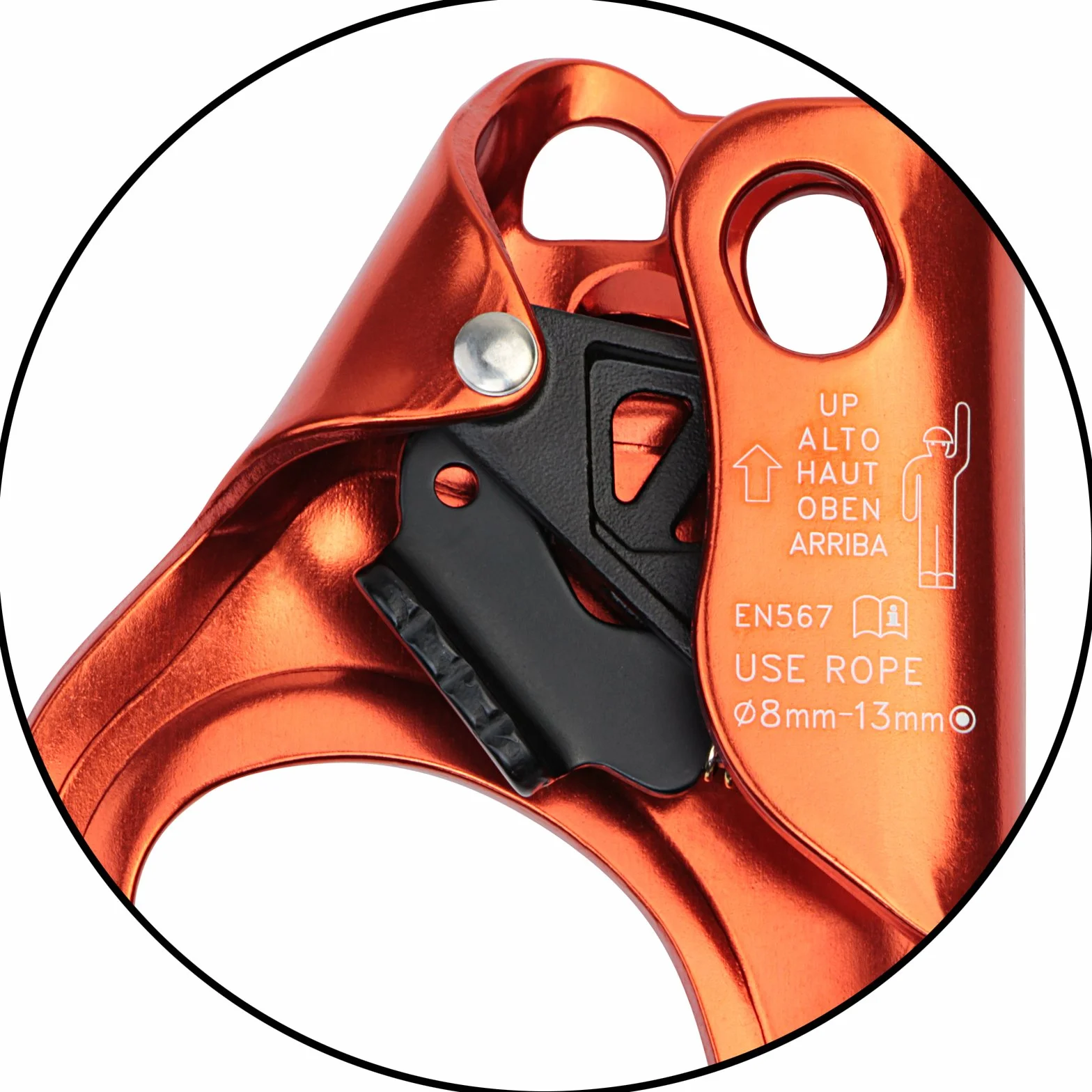 ALPIDEX Puño Bloqueador Izquierda para Cuerdas 8-13 mm