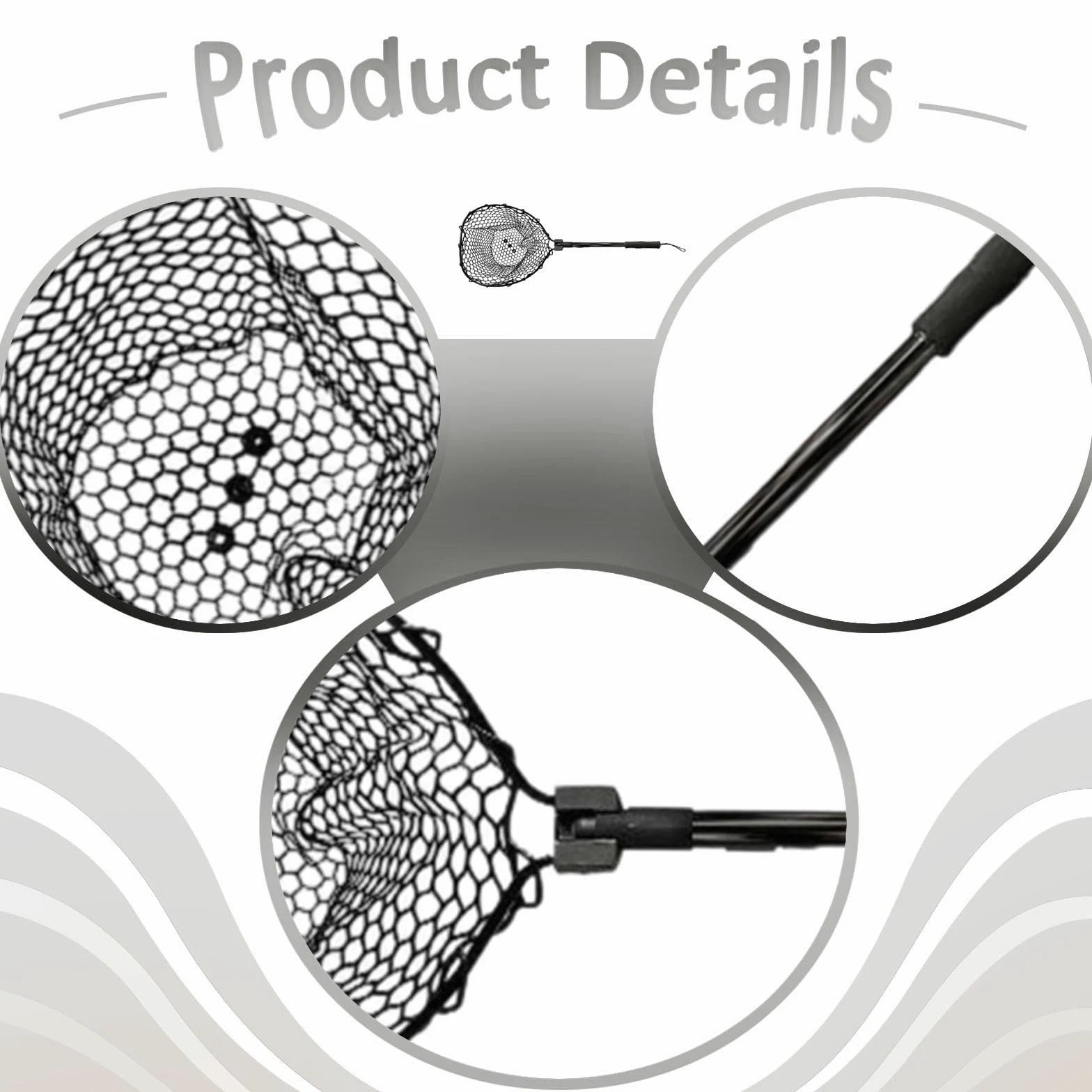 Perfeclan Red de Pesca Plegable de aleación de Aluminio, Accesorio portátil con Mango ergonómico Agarre Antideslizante.