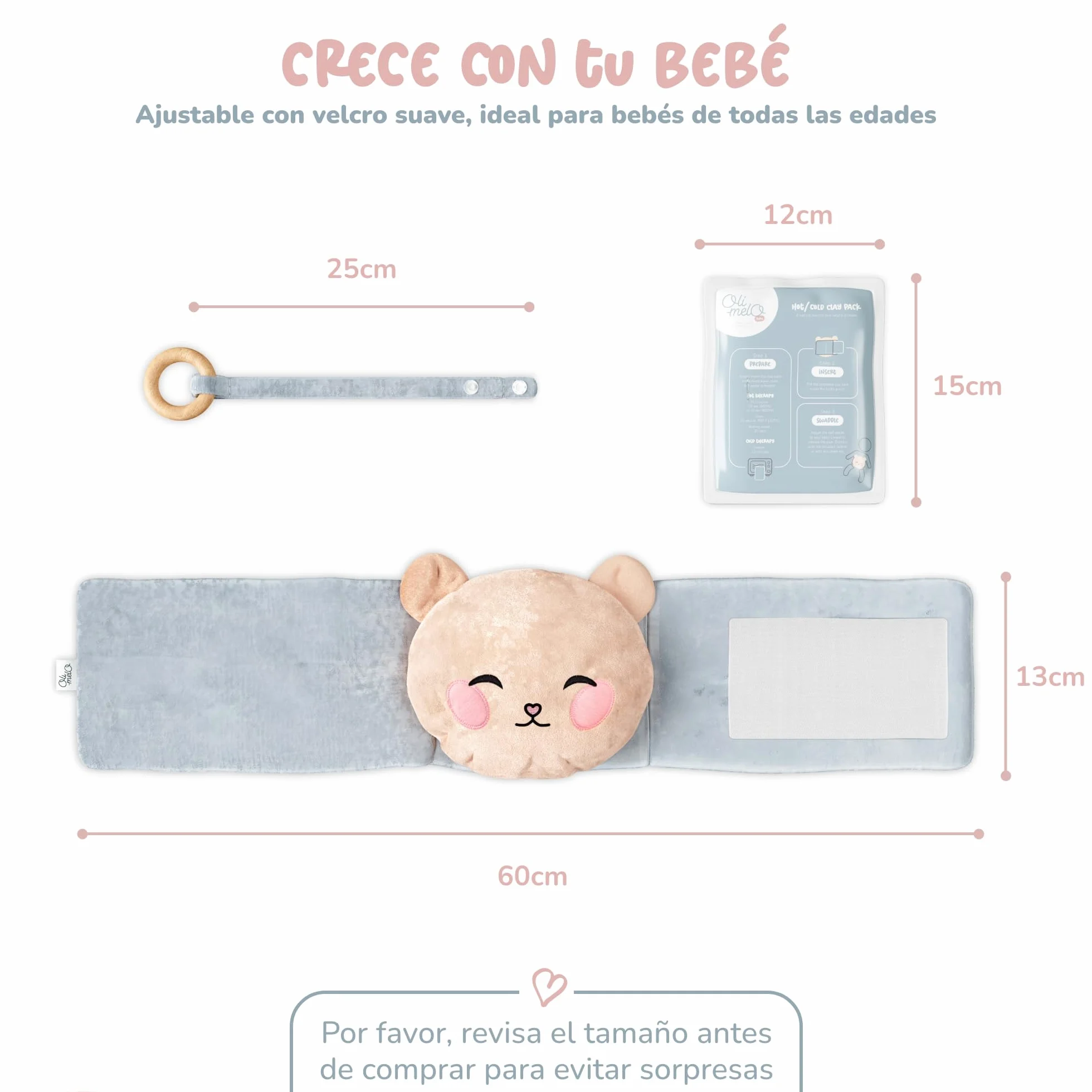 Almohadilla de Arcilla para Bebés - Alivio de Cólicos y Gases - Calor y Frío - CE Certificado