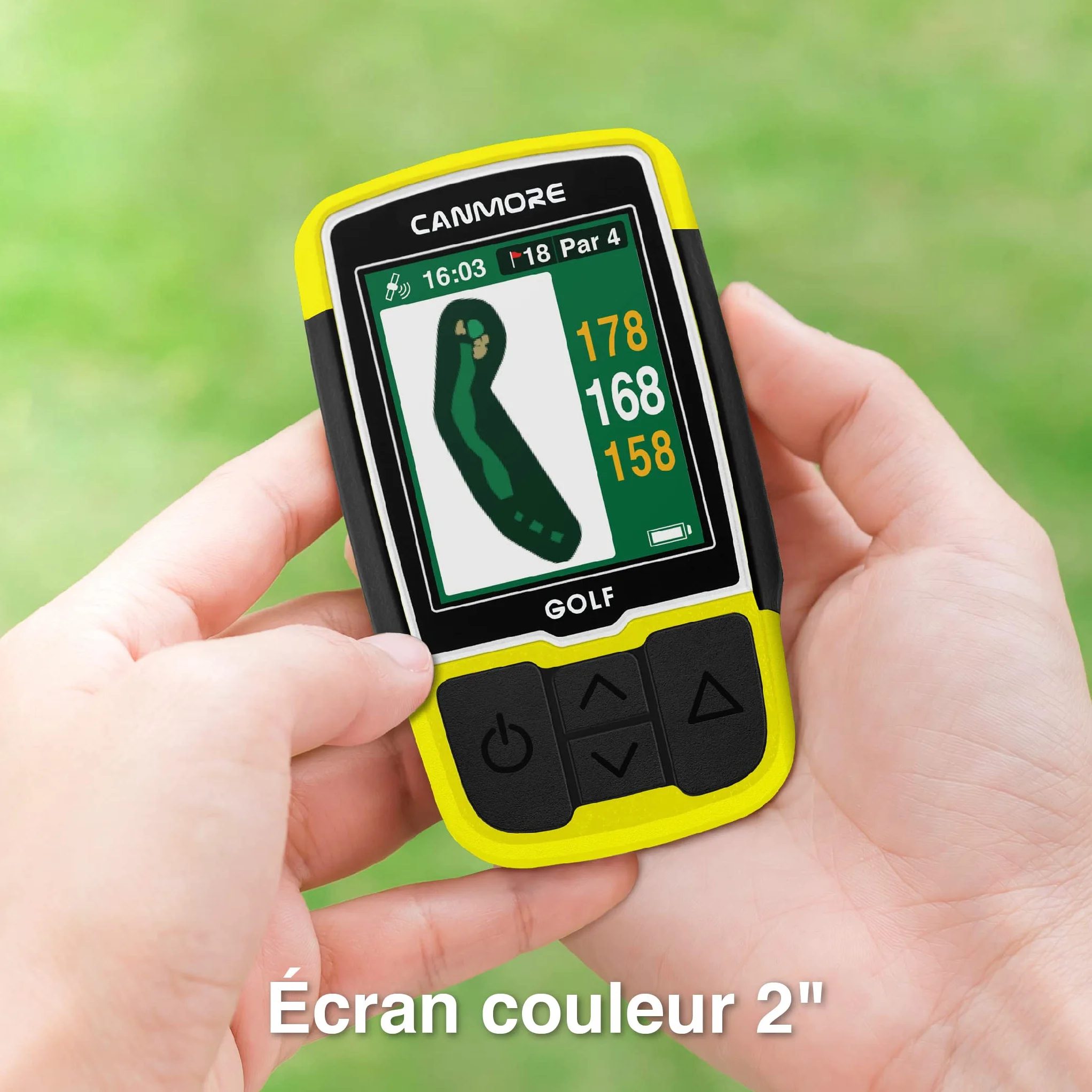 GPS CANMORE HG200 Plus para Golf - Color fácil de Leer precargado 41.000 mapas de Campos en Todo el Mundo, Forma del Green y la Calle - Resistente al Agua