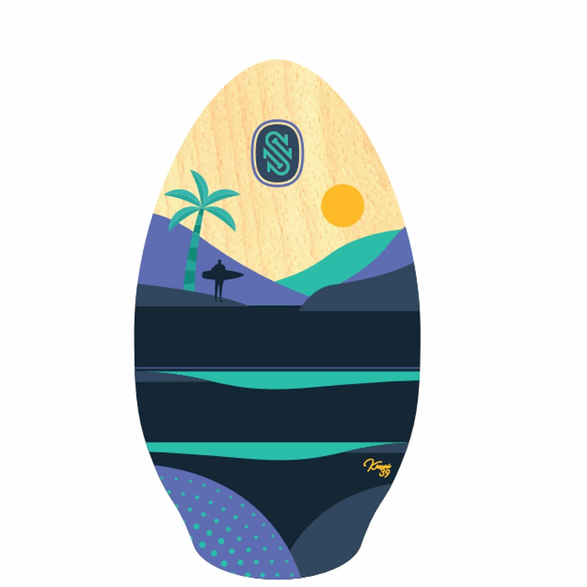 Surfboard SkimOne 39 100cm Kauai Lila Turquesa