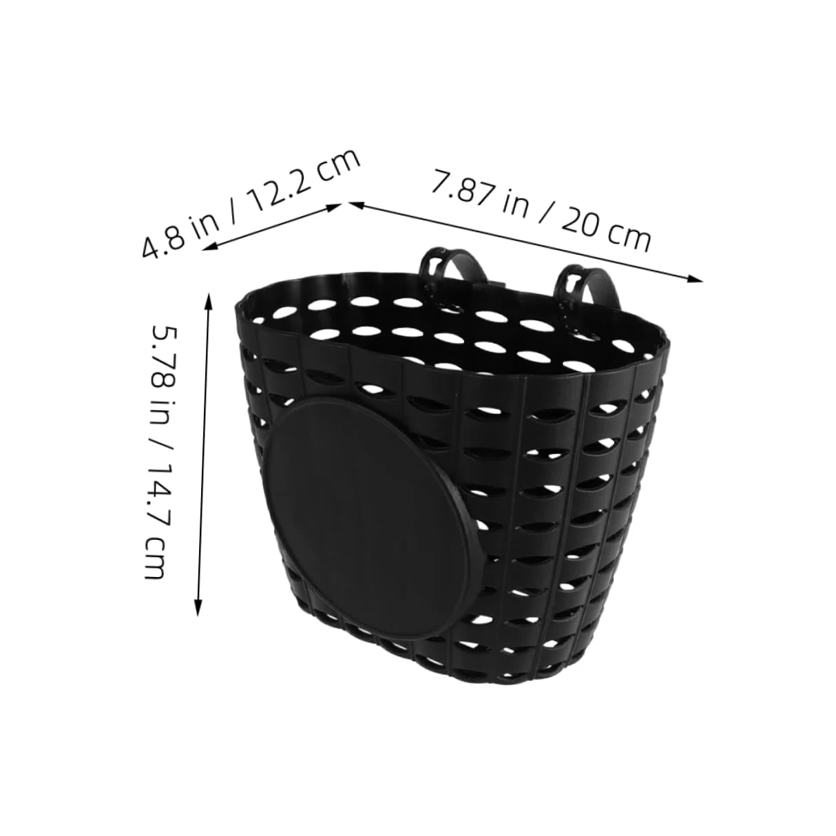 Cesta de Bicicleta Desmontable para Niños, Cesta de Plástico Negra, Soporte de Almacenamiento con Correa Ajustable, Accesorio para Manillar Delantero, Uso para Ciclismo Infantil