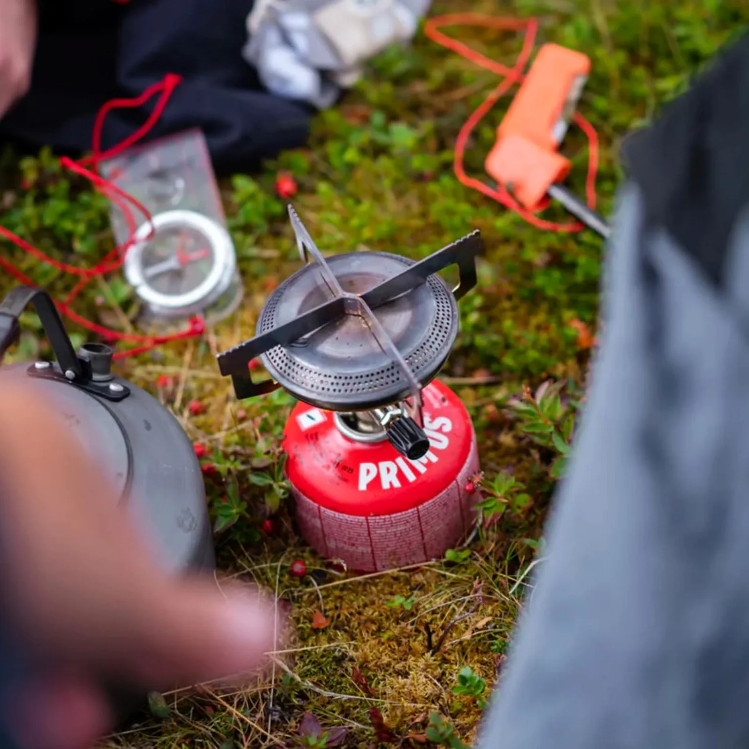 Primus Mimer Stove Kit II - Juego de cocina para camping con 1 cocina de gas, 1 sartén y 2 ollas, utensilios de cocina para exteriores con hornillo de gas Primus, utensilios de cocina para exteriores