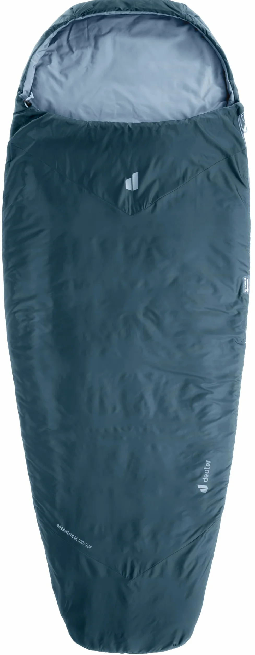 deuter Dreamlite EL 10C/50F - Extra Long (Altura del Cuerpo hasta 200 cm), Saco de Dormir Ultraligero de Fibra sintética