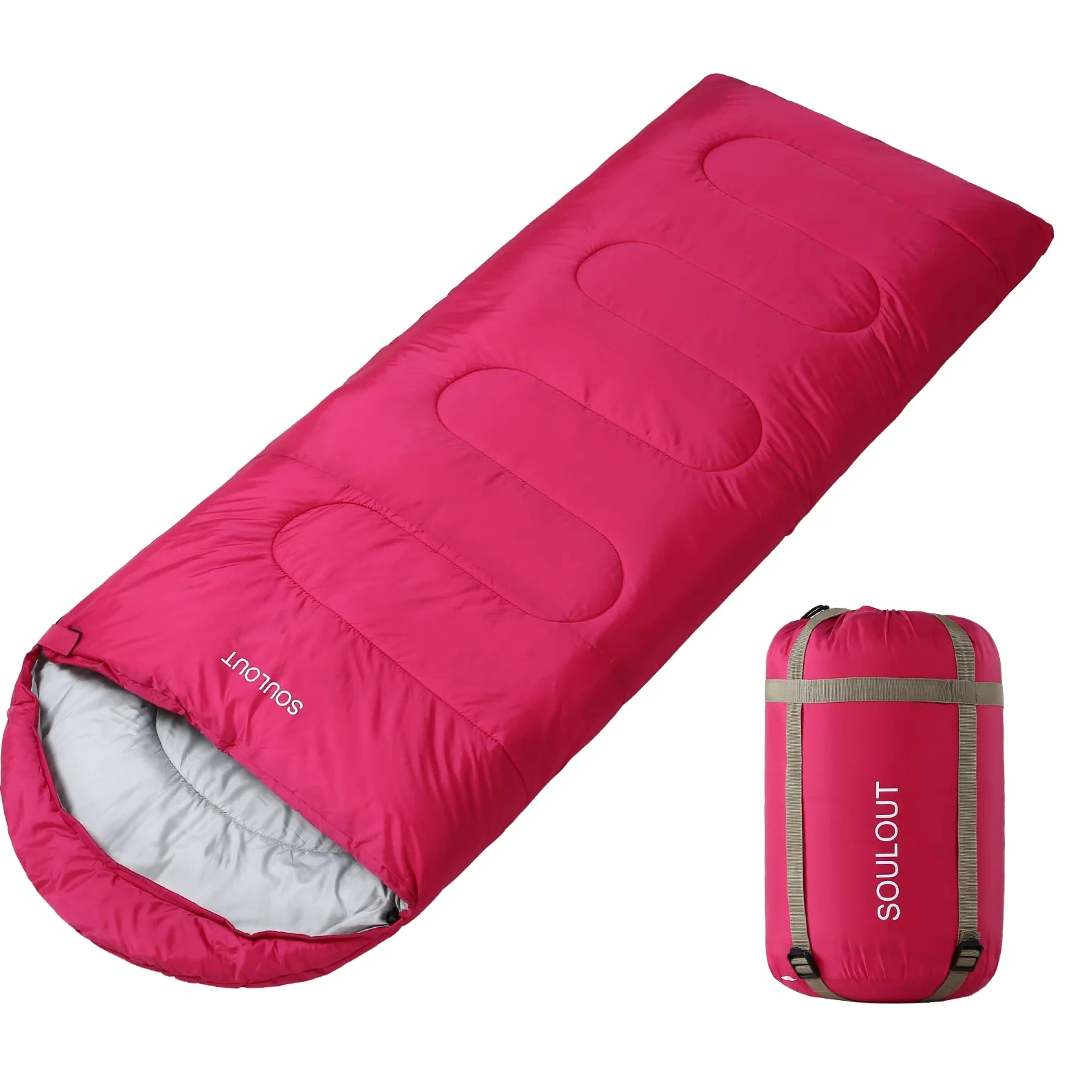 Saco de Dormir, 3-4 Estaciones, Clima frío cálido, Ligero, portátil, Impermeable, con Bolsa de compresión para Adultos y niños, Interior y Exterior: Camping, mochilero, Senderismo