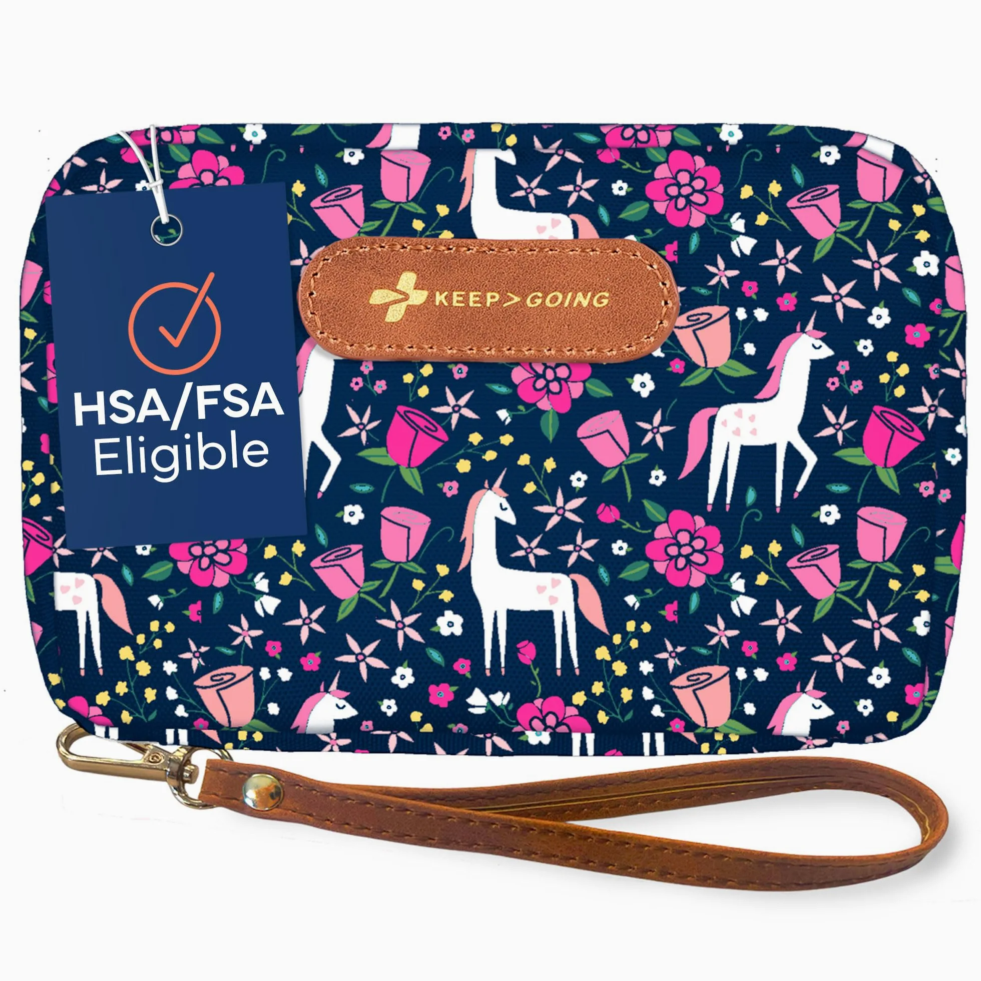 KeepGoing - Kit de primeros auxilios de viaje para niños, 130 unidades, para coche, hogar, bolso, bolsa de pañales y mochila con vendas sin látex, mini kit de primeros auxilios, tamaño de viaje,