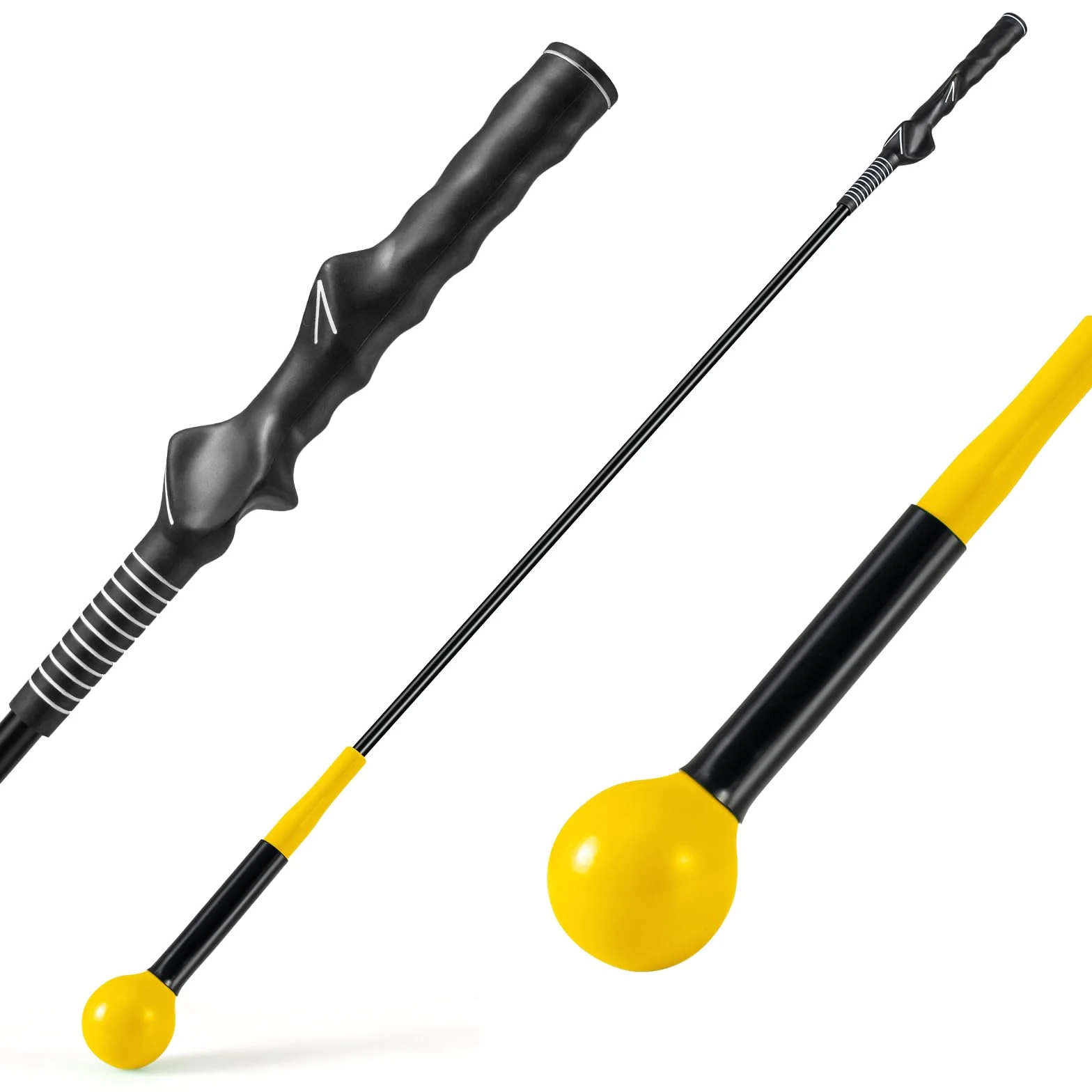 COSTWAY Ayuda para Entrenamiento del Swing de Golf, Palo de Práctica con Cabeza Pesada