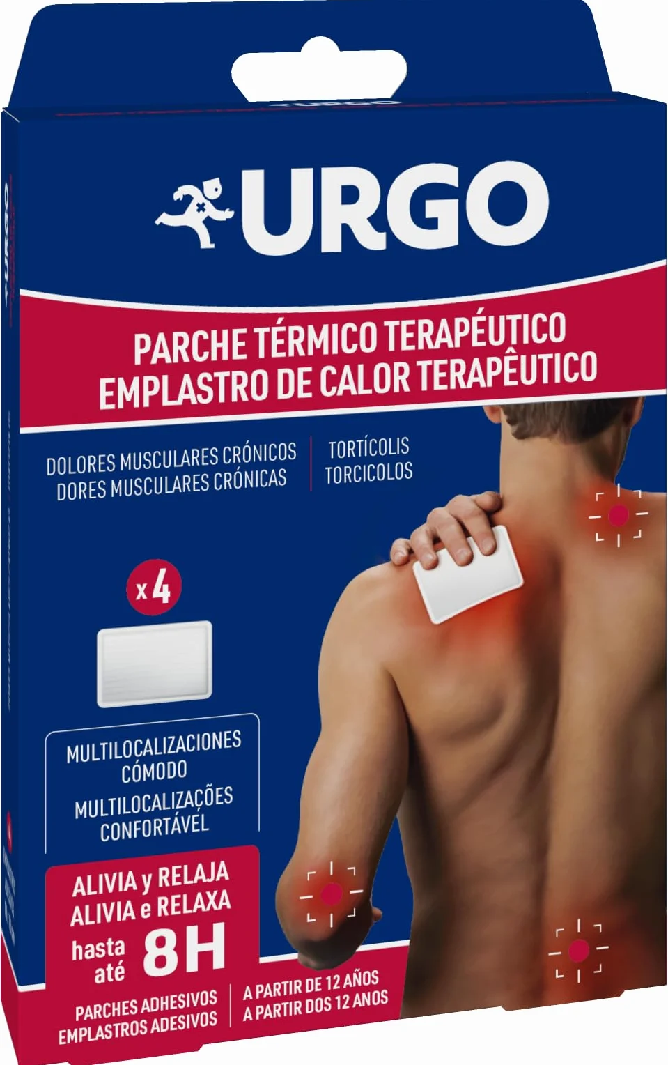 Urgo Parche térmico terapéutico 10 cm x 13 cm Caja 4 unidades
