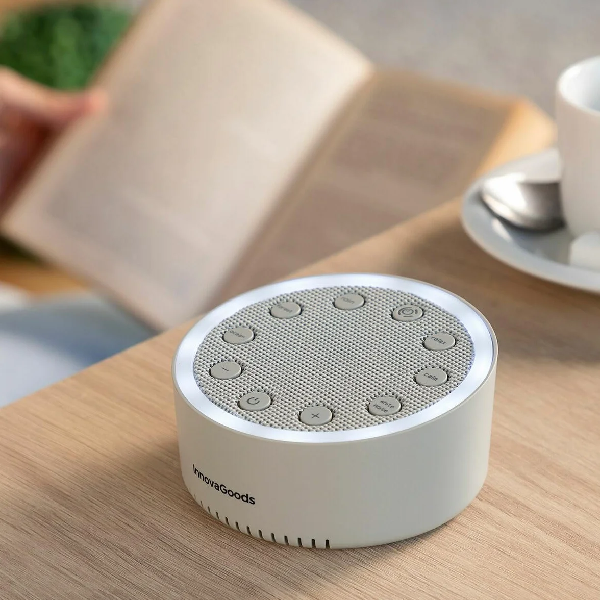 InnovaGoods® Máquina de Relajación con Luz y Sonido, 2 Modos Iluminación, 6 Sonidos, Apagado Automático