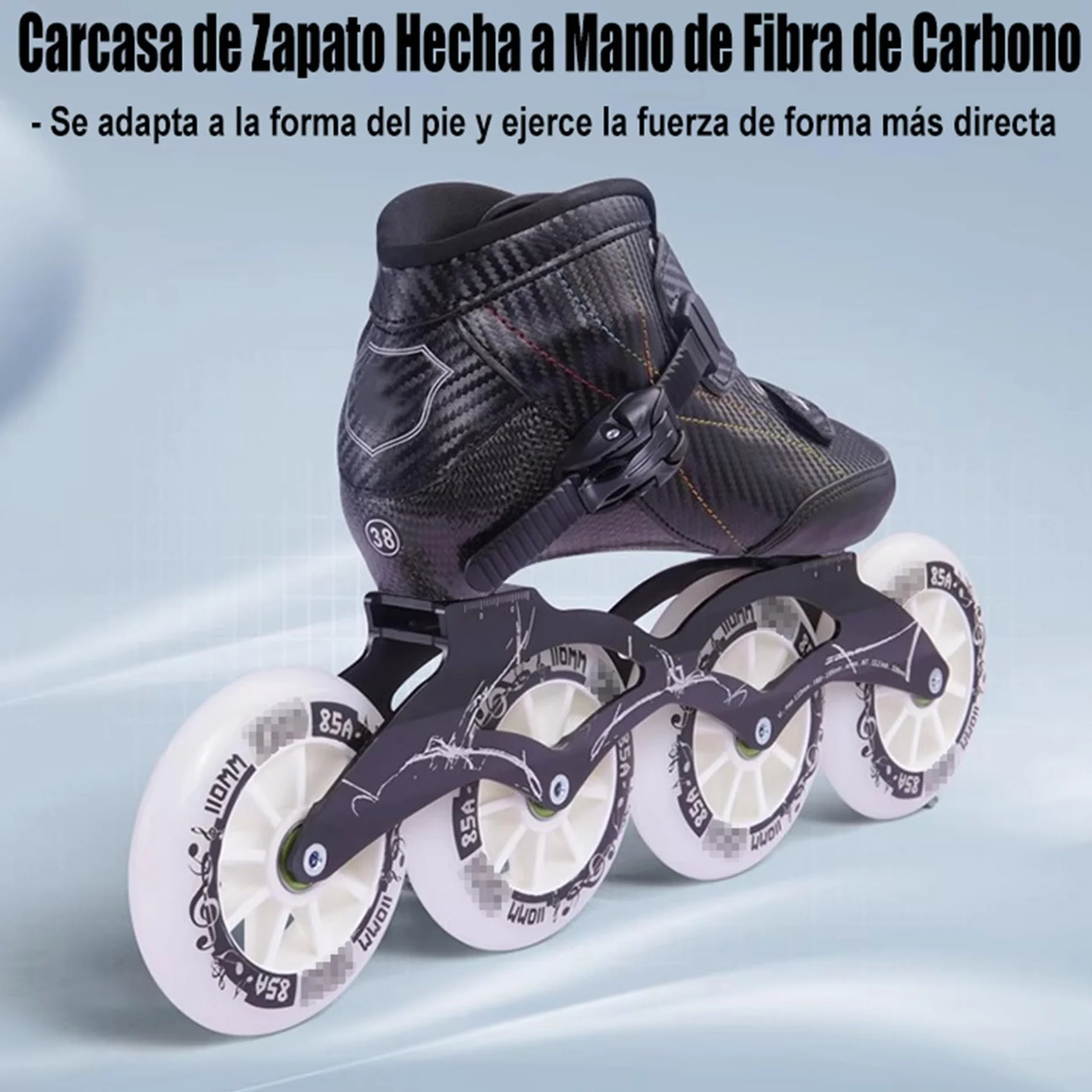 Patines Profesionales En Línea Fibra de Carbono Adultos Velocidad Exteriores