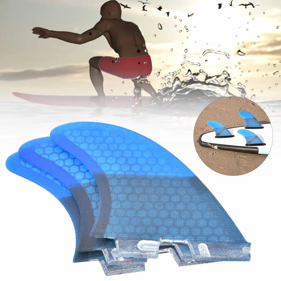 Aleta de Cola para Tabla de Surf, Juego de 3 Piezas de Aletas de Fibra de Carbono para Tabla de Surf, Accesorio de Surf para Vacaciones en Seabeach con Olas Huecas