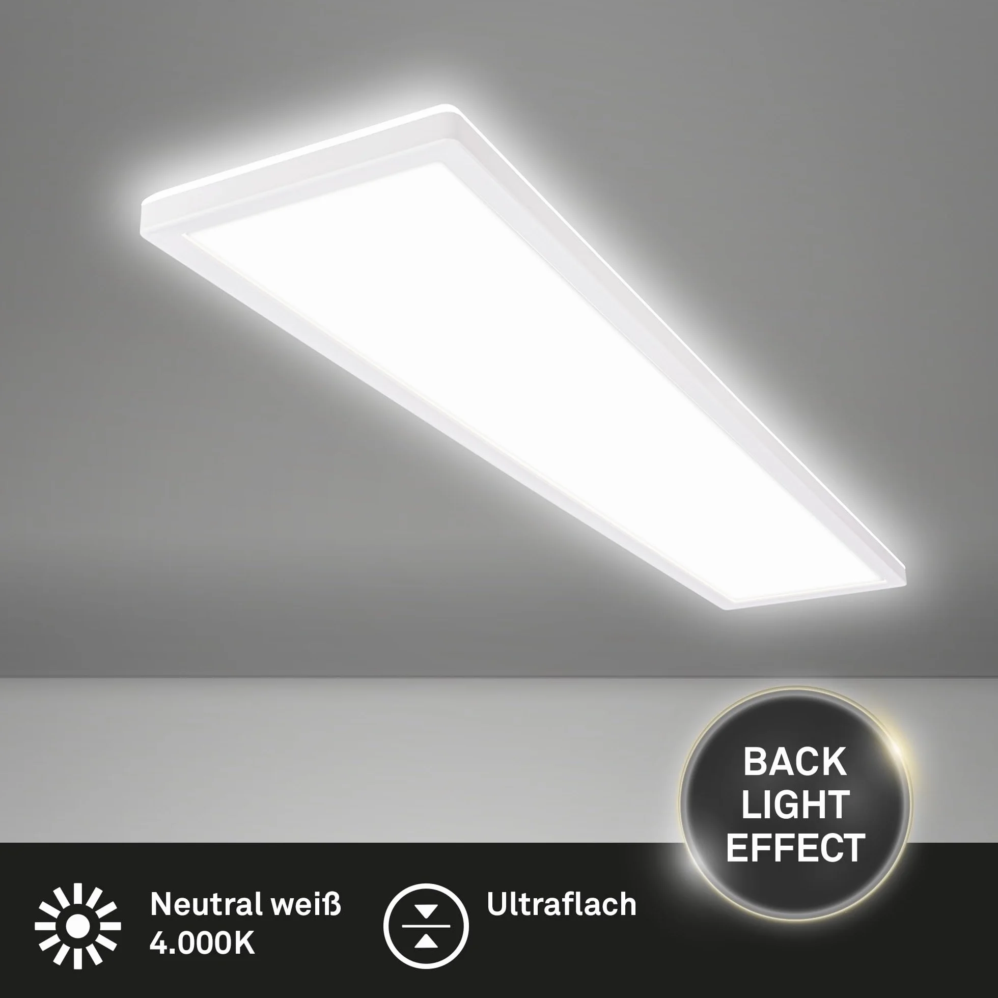 Briloner Plafón LED Ultra Plano 36W 4800 Lúm 98x20 cm Blanco