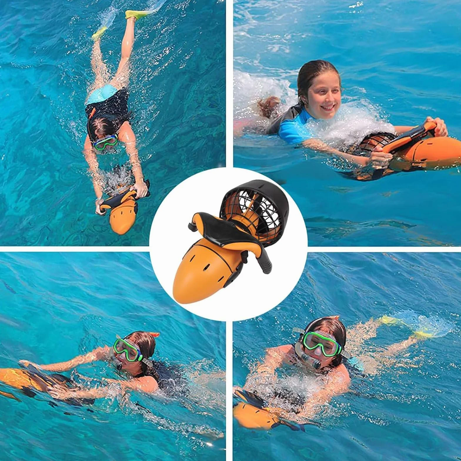 Scooter acuático, propulsor de natación y Buceo con batería, eléctrico de 500 W, para Deportes acuáticos, Piscinas, Buceo, Snorkel y Aventuras Marinas.