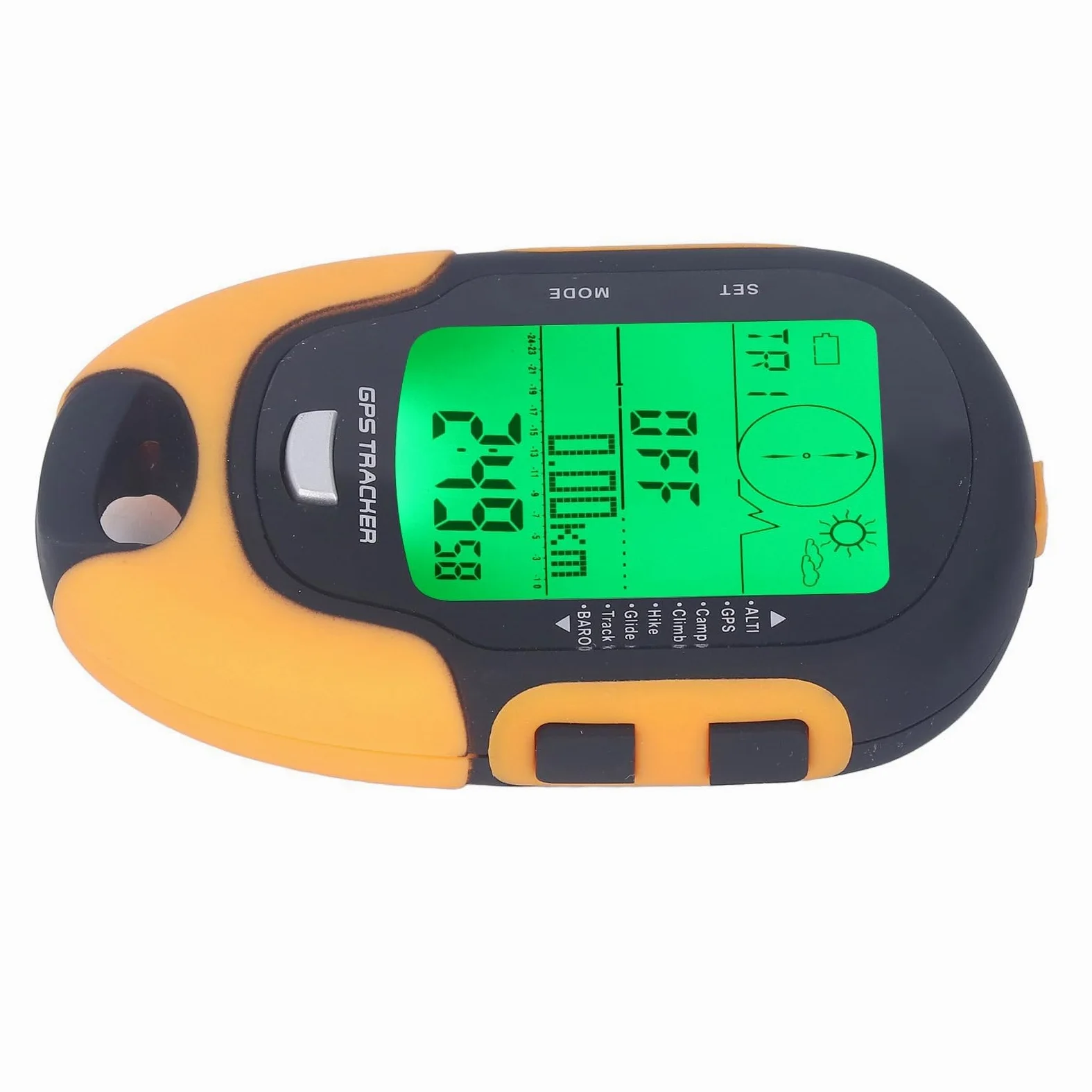HERCHR Altímetro Digital, medidor Multifuncional GPS, termómetro de Mano portátil, higrómetro, brújula Digital a Prueba de Agua para Coche, Senderismo, Camping