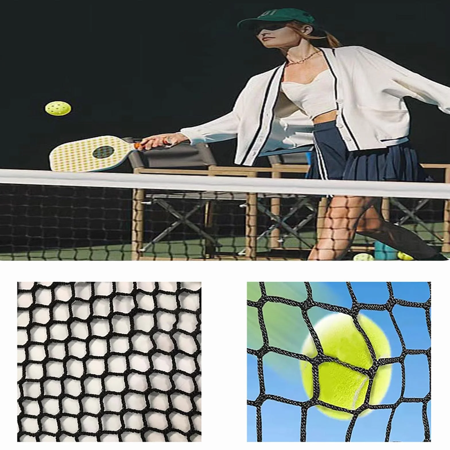 Redes De Protección Contra La Seguridad De La Espalda De Béisbol, Redes Deportivas, Red De Cuerda Protectora Multipropósito De Poliéster, Heavy duty knotless net, patio trasero movimiento (Size:1x10m)