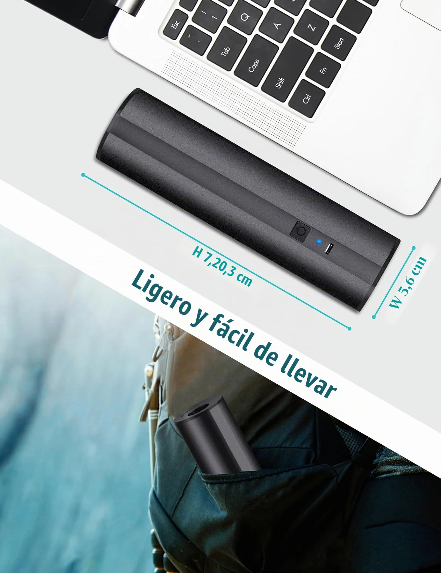 Inflador Eléctrico con Batería Recargable - Bomba para Colchón Hinchable, Paddle Surf, Kayak - Infla/Desinfla con 4 Boquillas