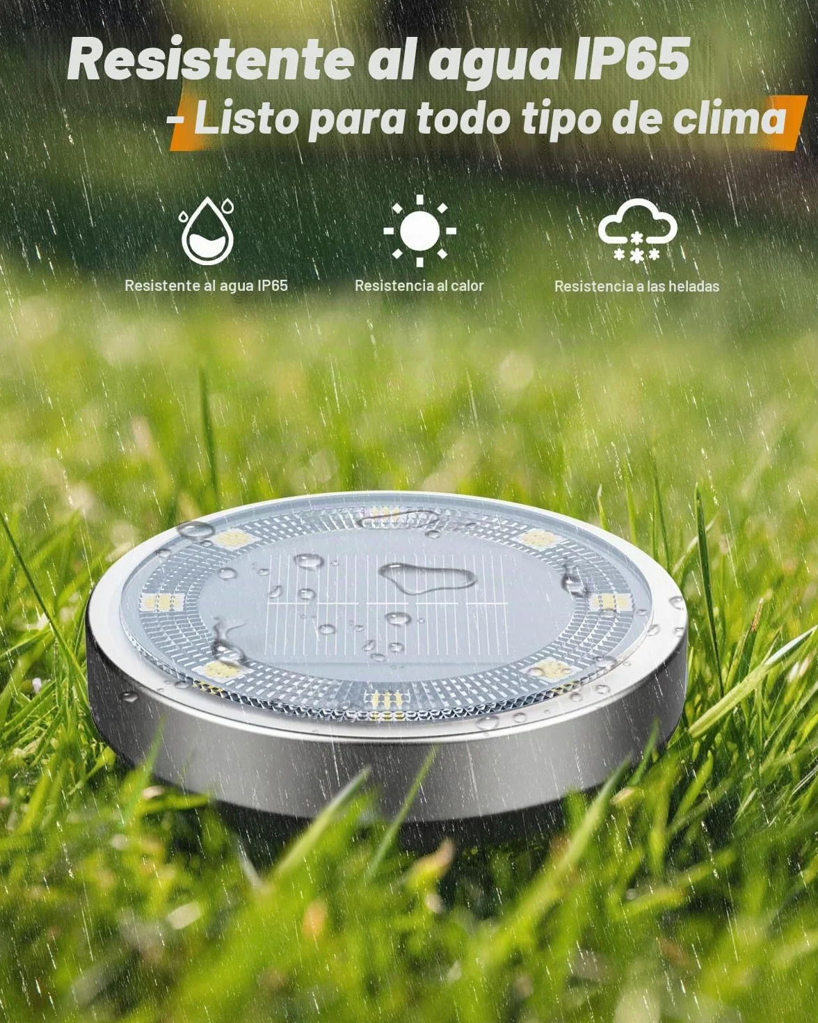Luces Solares LED Exterior Jardin Suelo 8 Paquetes IP65 Impermeable Blanco Cálido