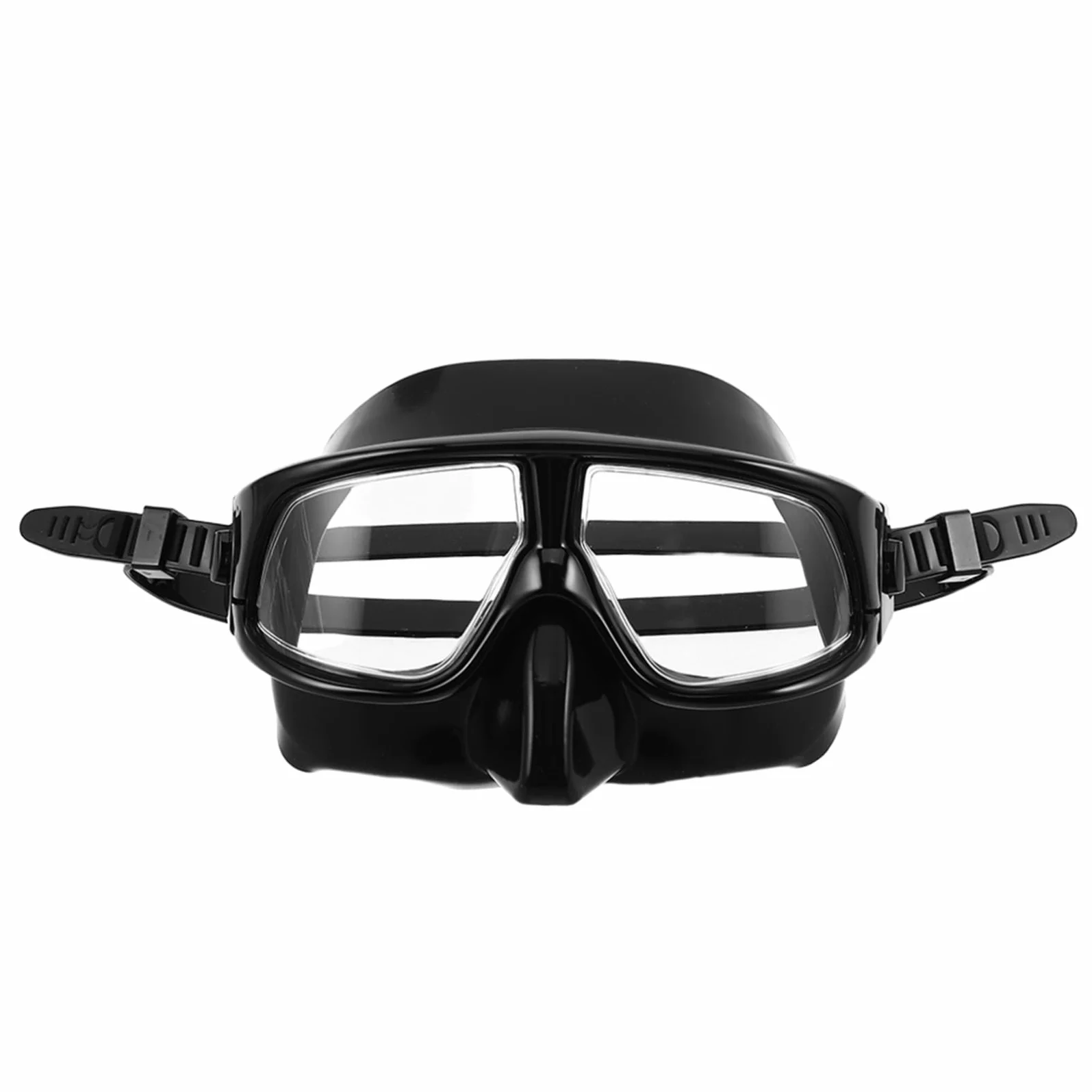 Máscara de Snorkel de Gran Visión Volumen para Adultos | Silicona Negra, Uso en Piscina y Snorkel, Diseño con Cubierta Nasal y Ajuste Cómodo