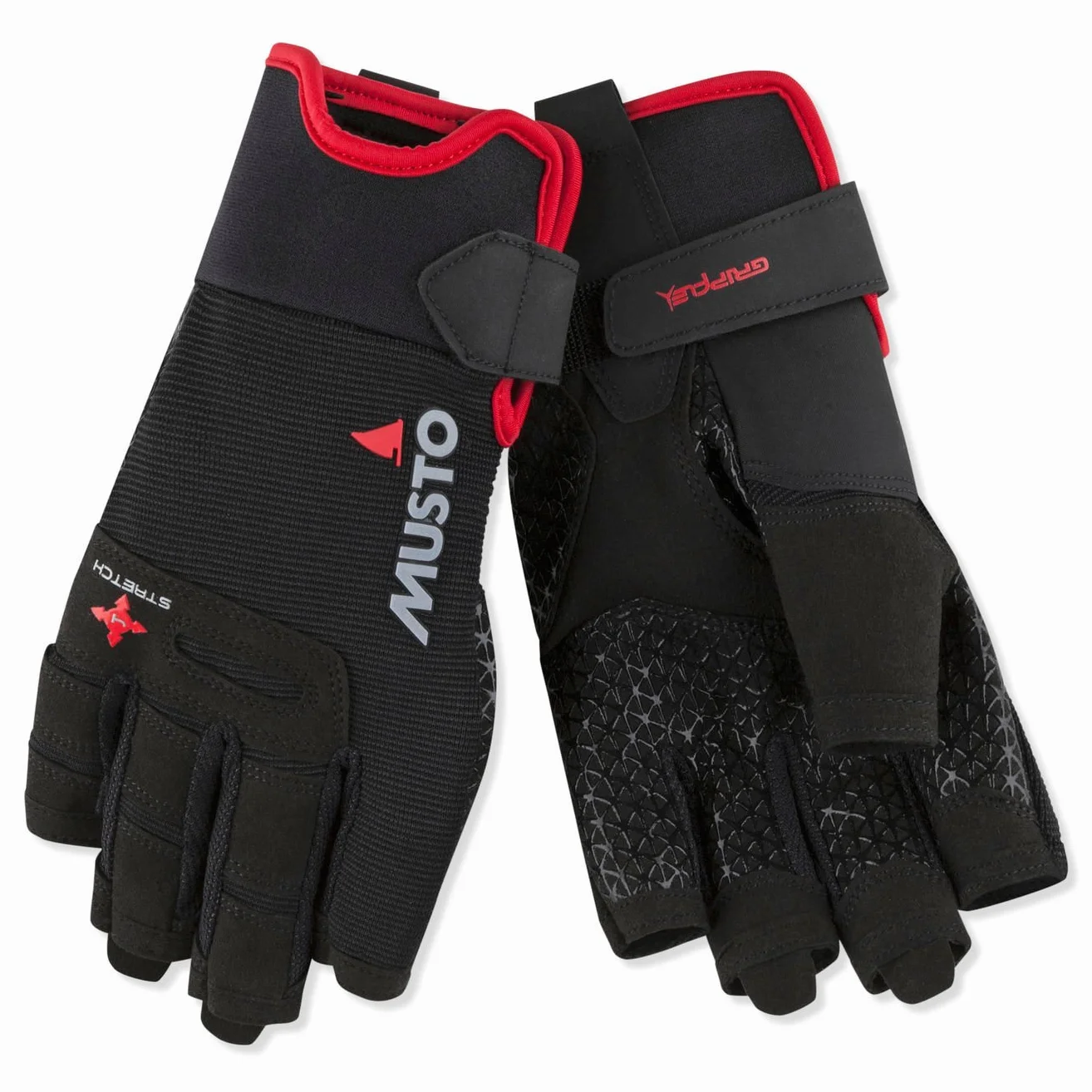 Musto Perfomance - Guantes Cortos para Dedo en Negro - Adultos Unisex - Guantes Flexibles y Transpirables para Deportes acuáticos