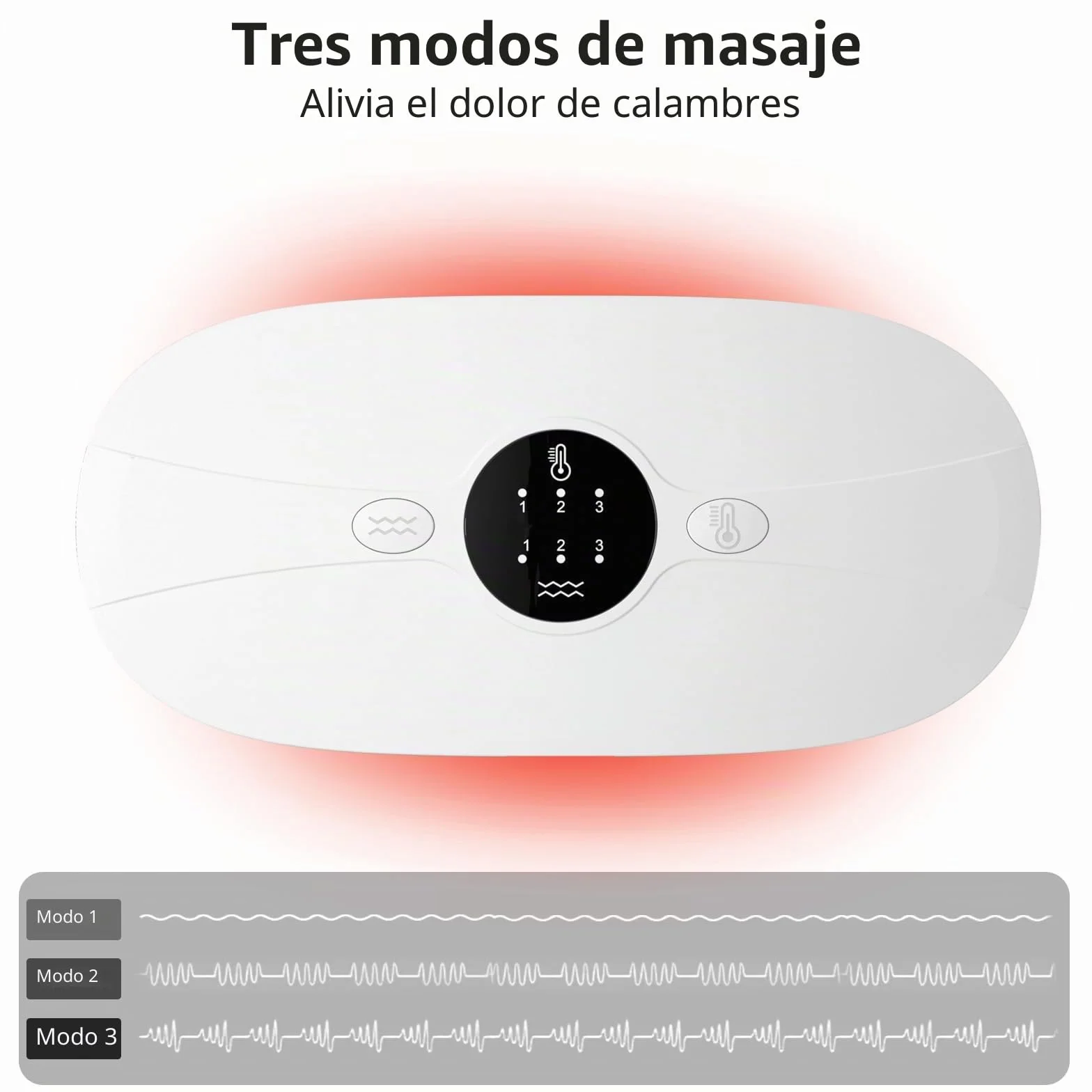 Almohadilla térmica menstrual Cinturón de Calentamiento Eléctrico USB para el Vientre 3 Niveles de Calor y 3 Modos de Masaje,Soporte de Espalda Calentado para Alivio Dolor Menstrual
