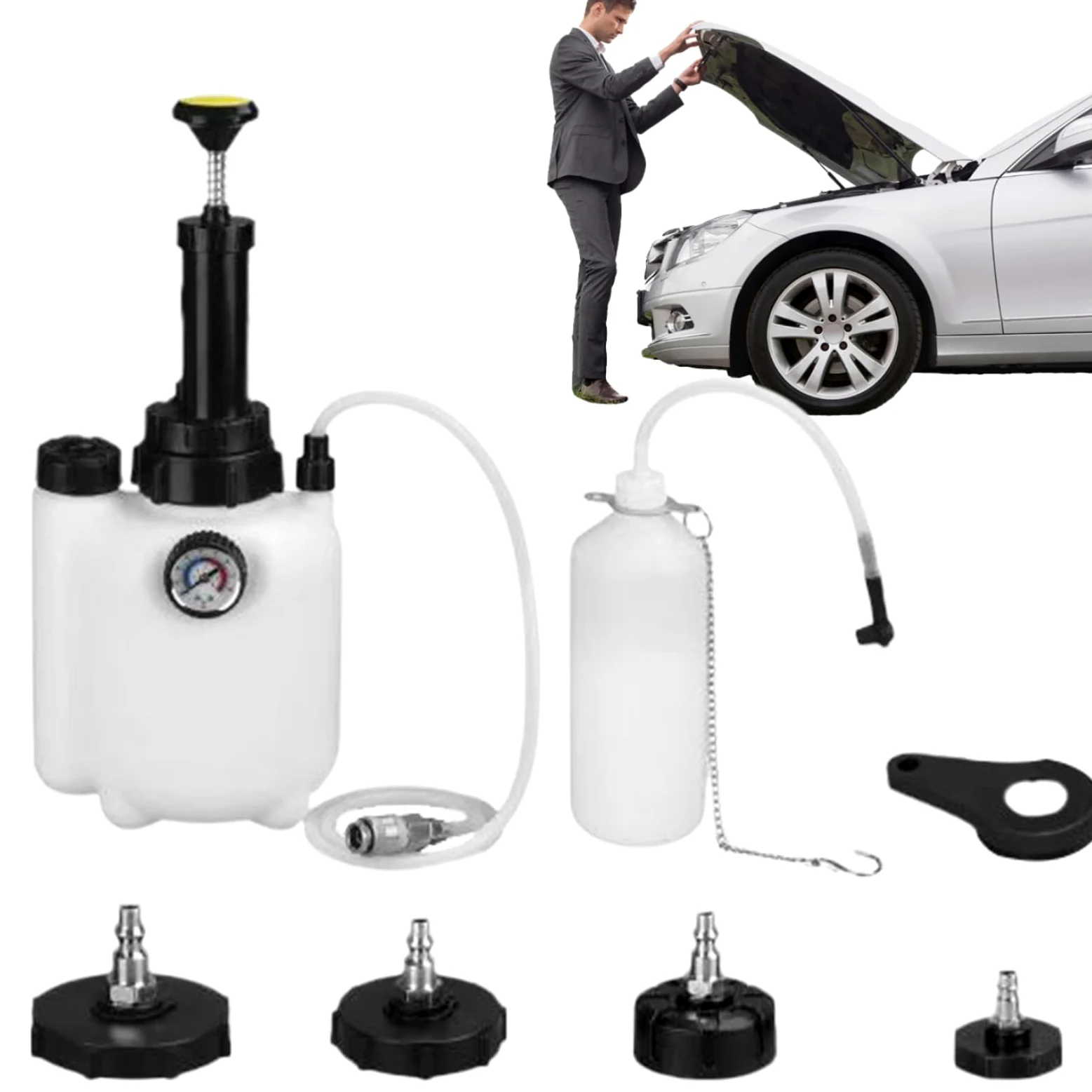 Sangrador De Frenos Botella De 3 Litros Para Sangrado Y Cambio De | Herramienta De Motor Para Una De Sustitución Para Mecánicos Aficionados Y Principiantes