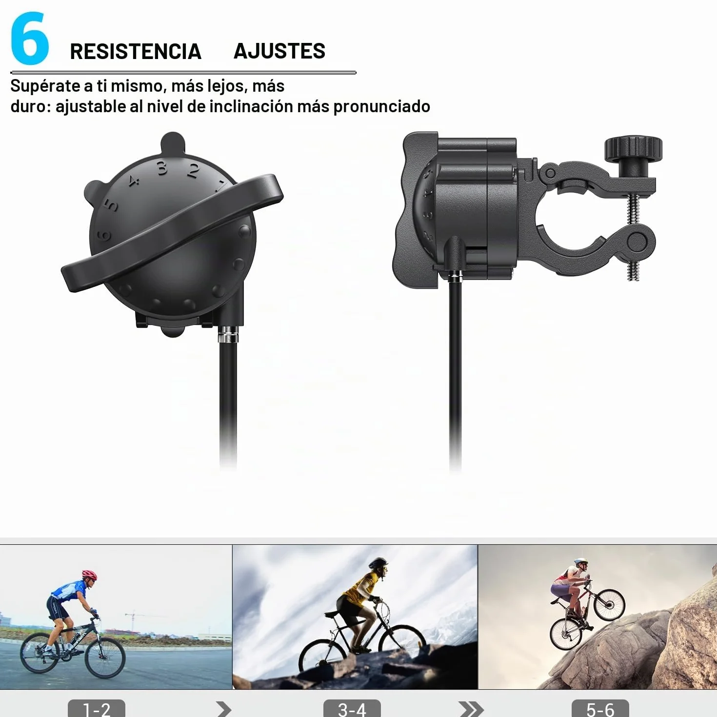 Sportneer Rodillo de entrenamiento para bicicleta – Rodillo magnético para bicicleta de 26 – 28 pulgadas y 700 C de liberación rápida, base de rueda delantera con 6 niveles de resistencia para montar