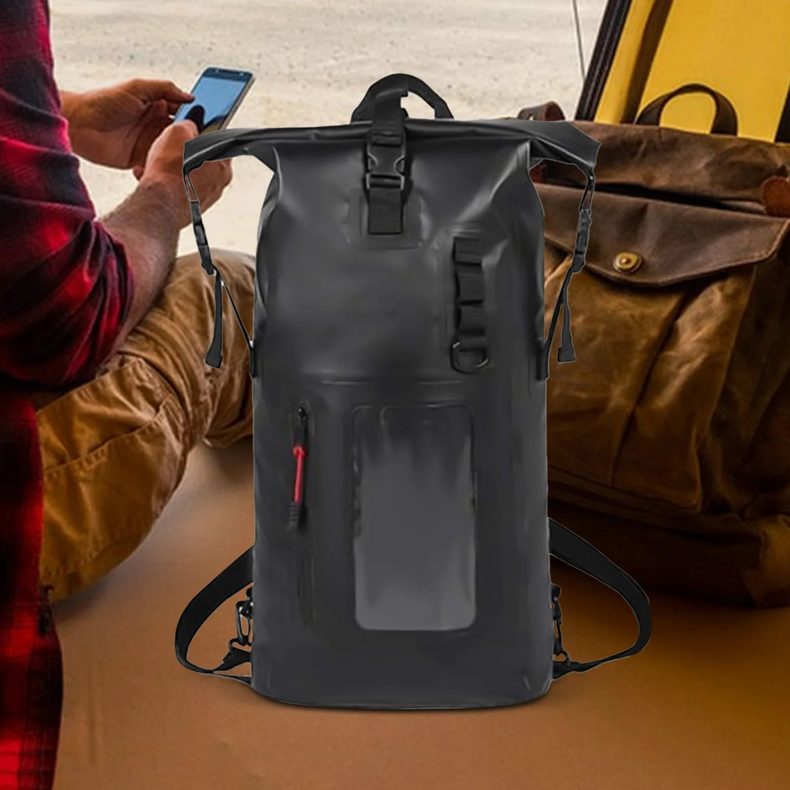 Mochila Seca Pack De Almacenamiento De Gran Capacidad 30 Litros Para Hombre | Bolsa Estanca Impermeable Para Viajes, Natación, Navegación, Kayak, Acampada, Playa